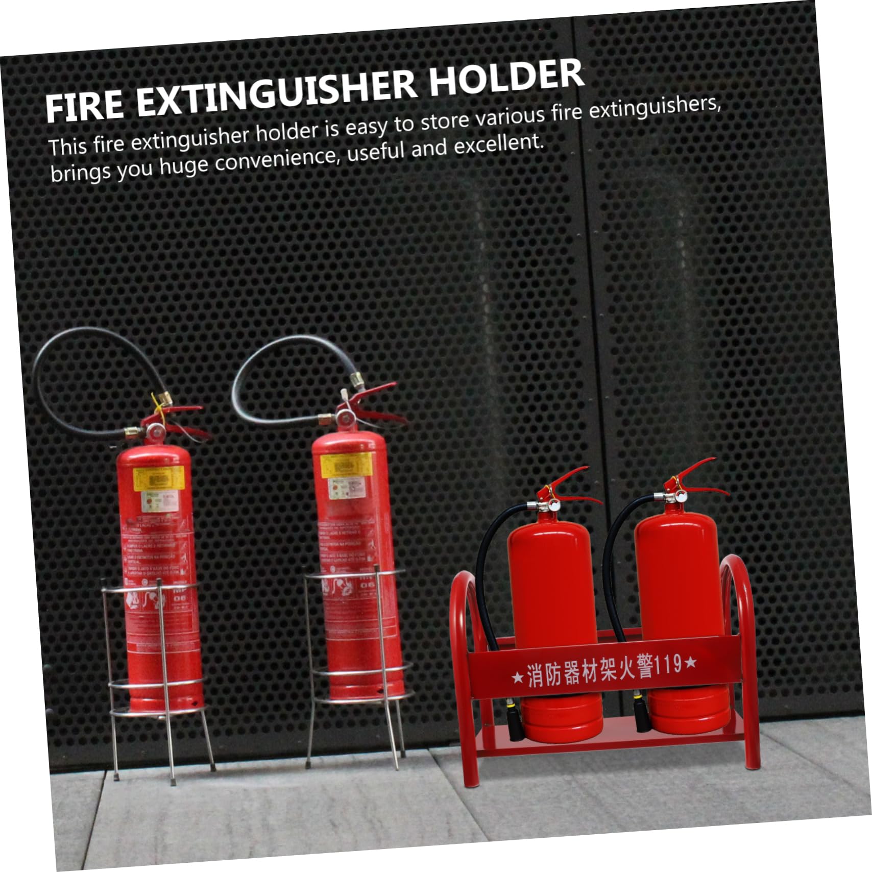 ULTECHNOVO Soporte Metálico para Extintor de Incendios Rojo de 2-4kg Estructura Razonable y Diseño Simple para Almacenamiento Seguro en Hogar o Centro Comercial Estilo Aleatorio