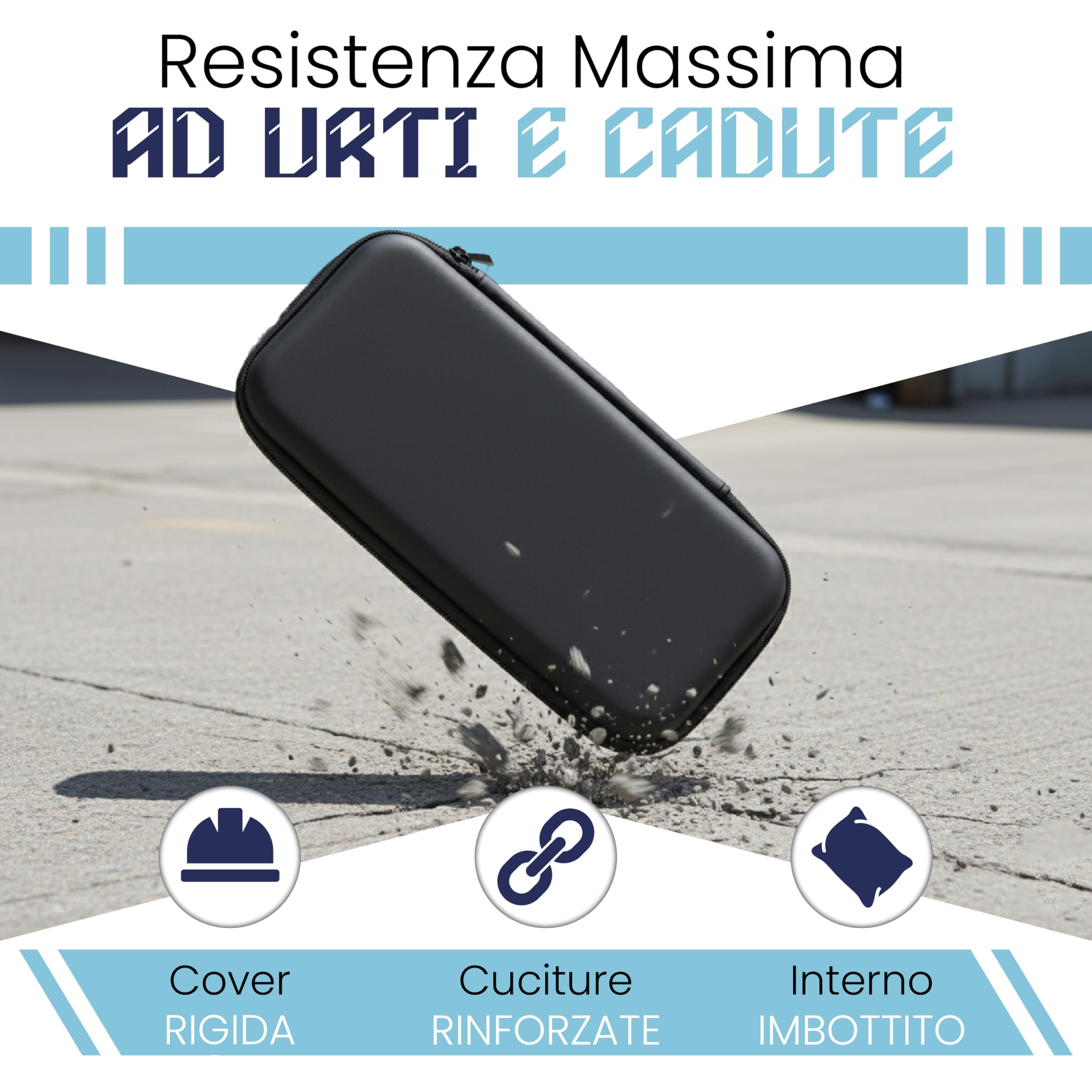 Custodia Rigida Compatibile con Switch e Switch OLED, Case Protettivo in EVA Antiurto con Interno Morbido, Porta Console con Slot Giochi e Tasche Accessori, Cover da Viaggio con Zip Rinforzata - 5