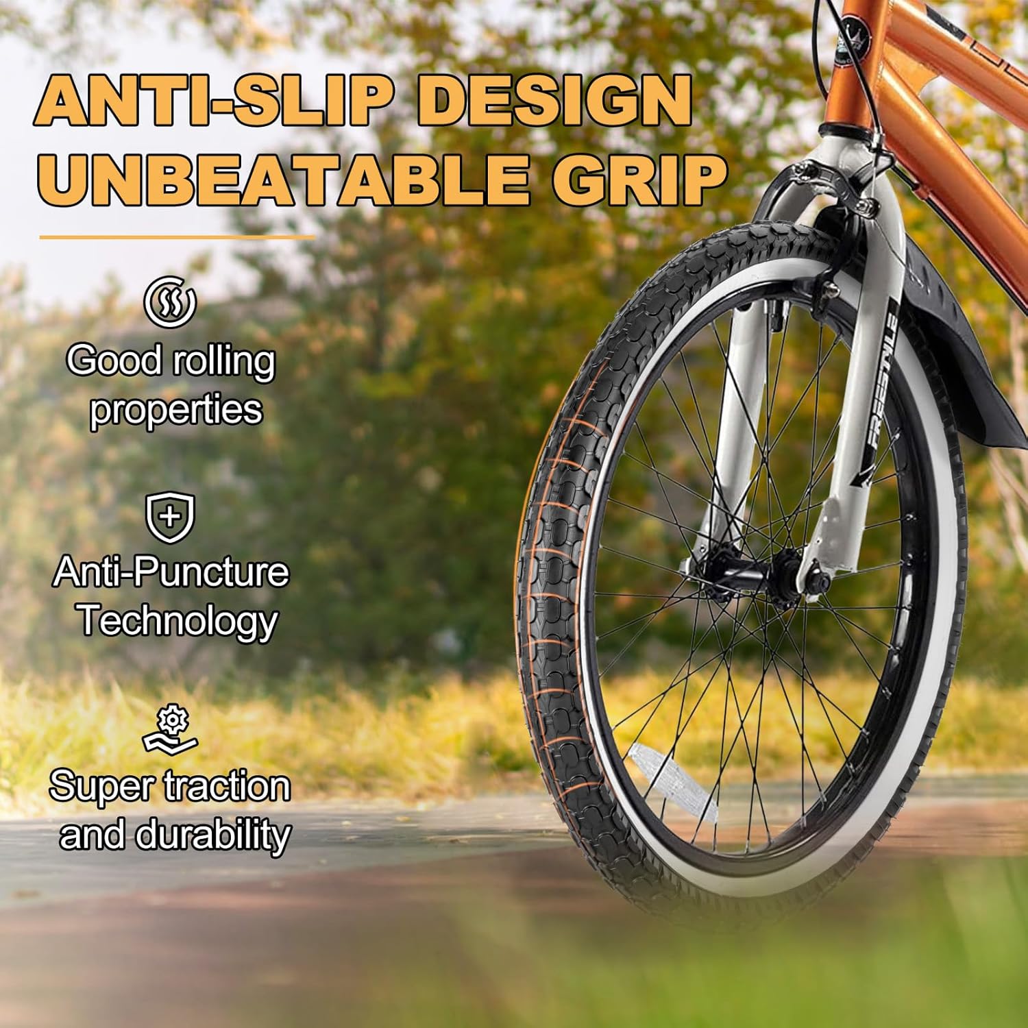 Hycline Kids Bike Replacement Tires Set：2-Pack 16/20x2.125 Inch Premium Butyl Rubber Wear-Resistant Folding Bicycle Tires and 2 Pcs Bike Tubes Schrader Valve with Tire Levers for BMX Urban