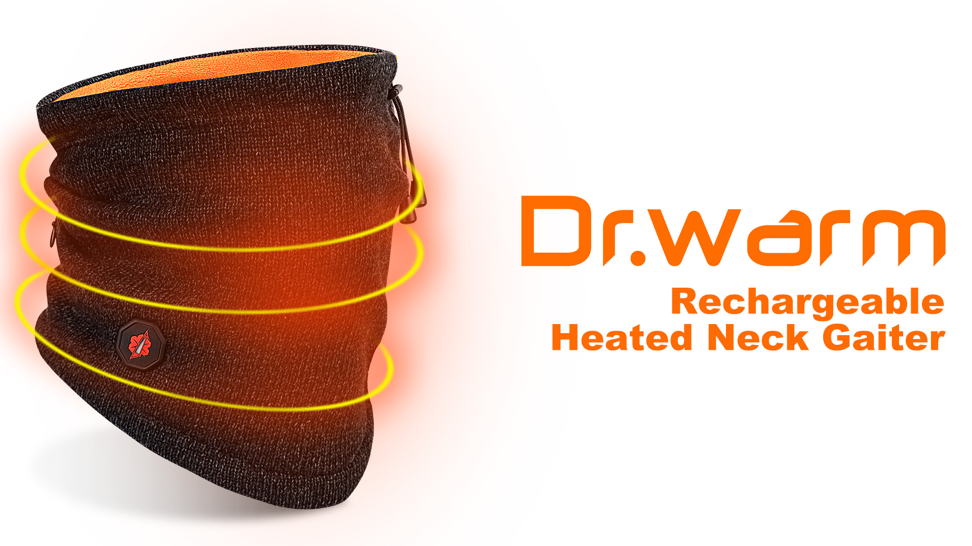Dr.Warm Heated Neck Gaiter with Battery, Rechargeable Heated Neck