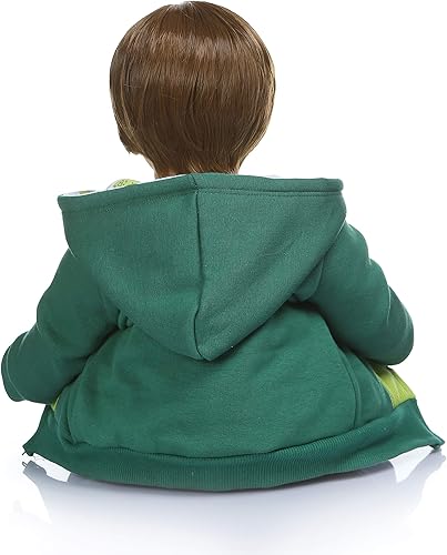 Miniatura 3 de iCradle Muñecas de niño de 24 pulgadas Reborn de aspecto realista de silicona suave con peso de tela suave, cuerpo de bebé recién nacido con ropa de