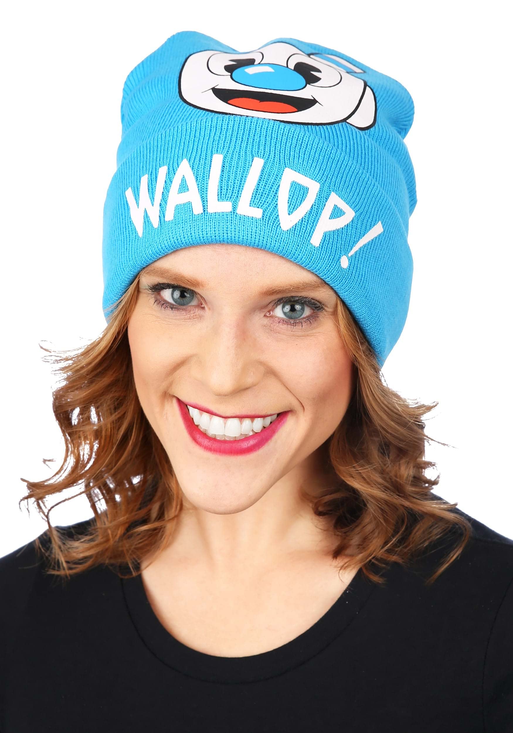 Cuphead | Mugman Printed Folded Cuff Knitted Winter Hat - Officially Licensed