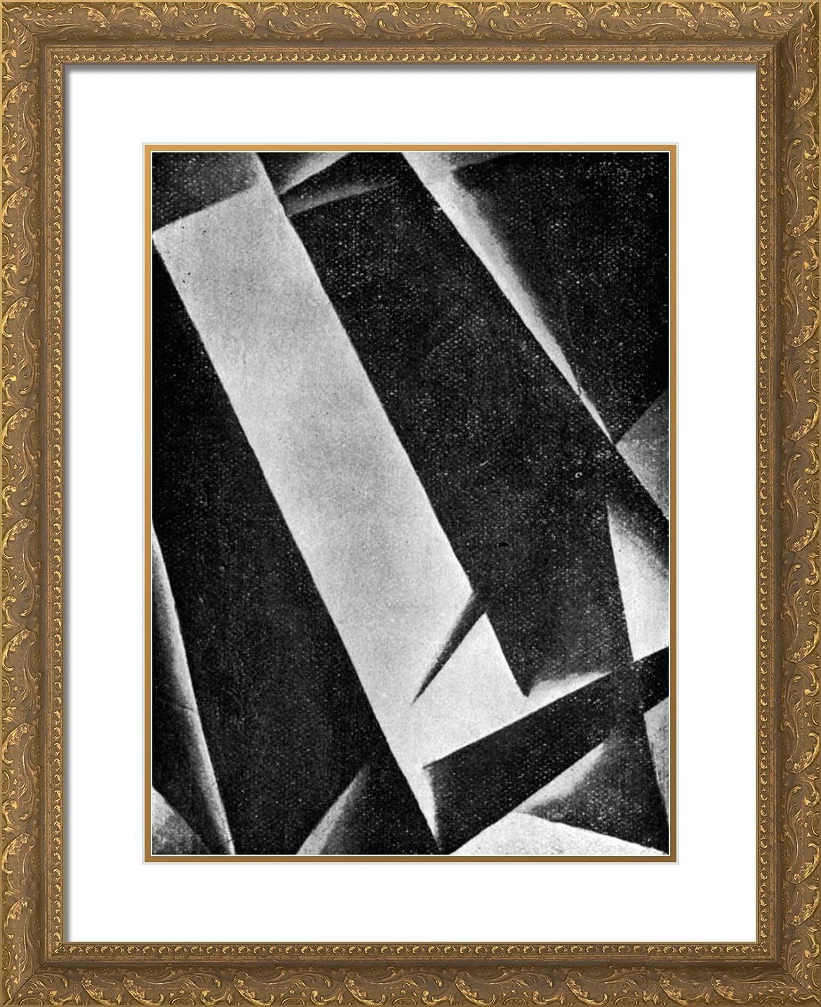 ArtDirect Popova, Lyubov 20x24 Gold Ornate Framed Art Print with Double Matting Titled: Spatial Force Construction IX