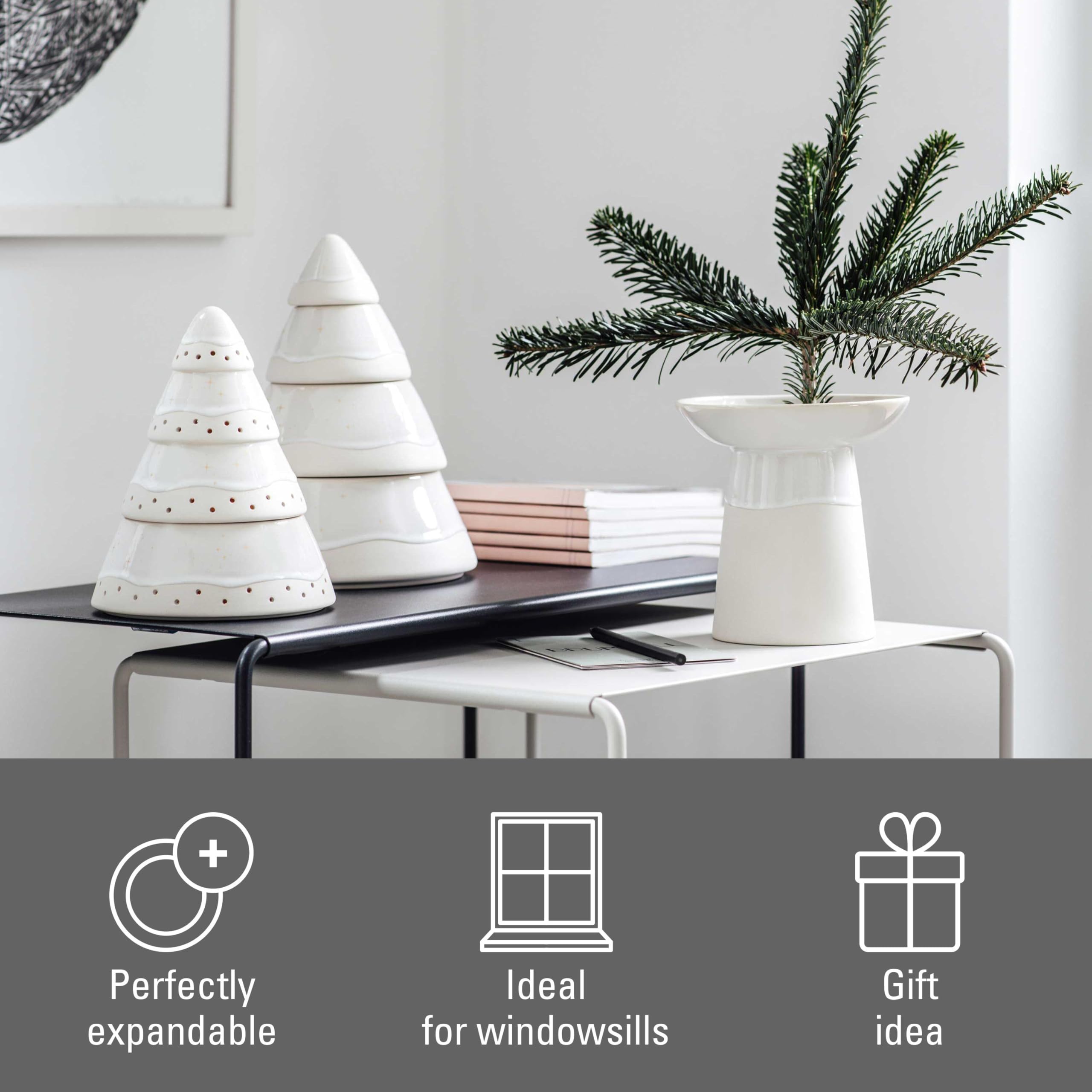 like. by Villeroy & Boch – świecznik dekoracyjny w kształcie drzewka Winter Glow, dekoracja świąteczna z porcelany Premium