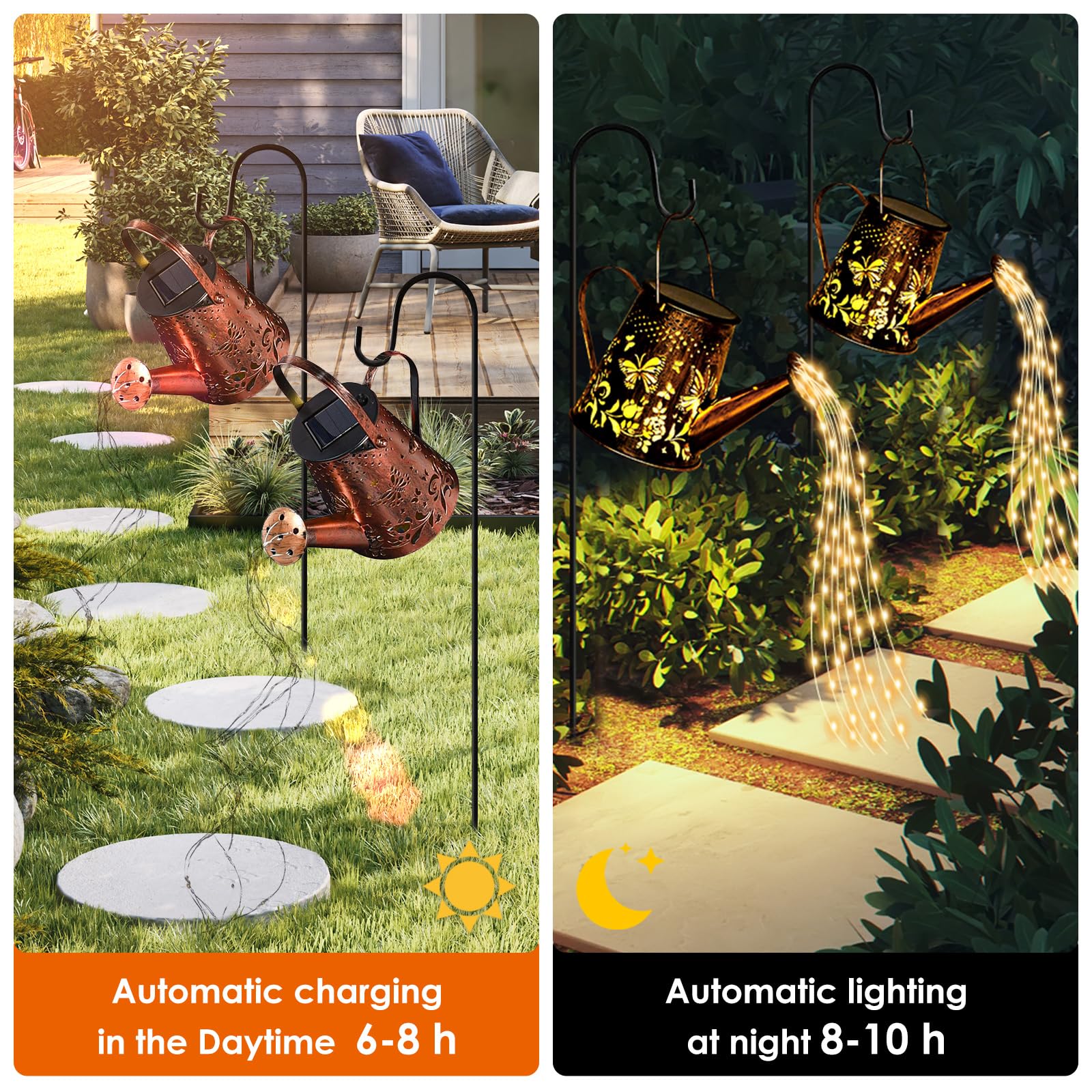 Annaffiatoio solare con luci Lanterna solare impermeabile con gancio a farfalla per Luci da giardino sospese per la decorazione esterna del portico | Leroy Merlin