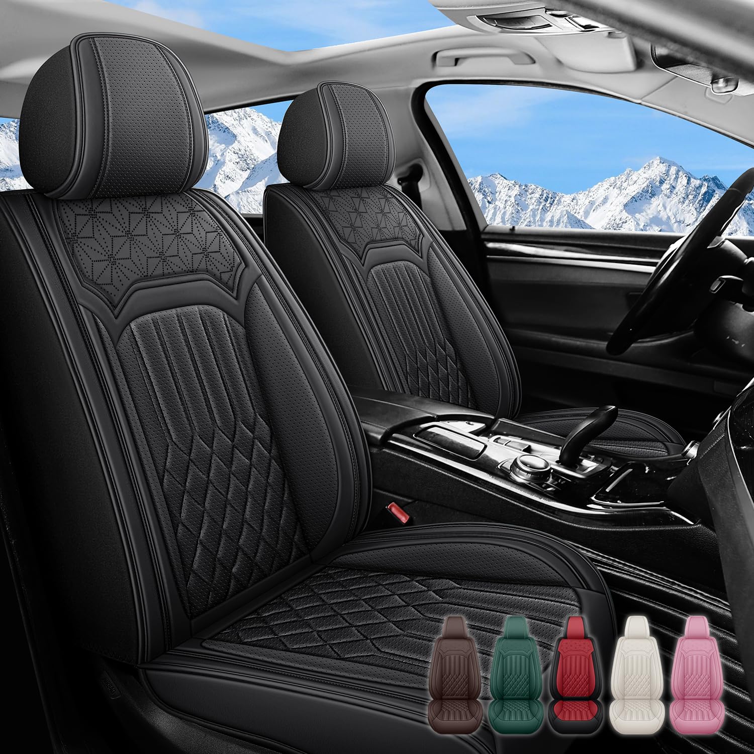EVCHAREN Seat Covers (Black, 5-Seat Set)
