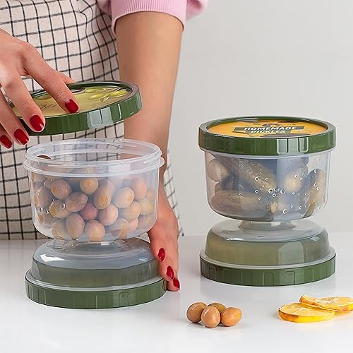 Miniatura 2 de PORSIMA Tarro de pepinillos, tarro de pepinillos con colador, tarro de oliva de 34 onzas, contenedor de pepinillos con colador, conservador de