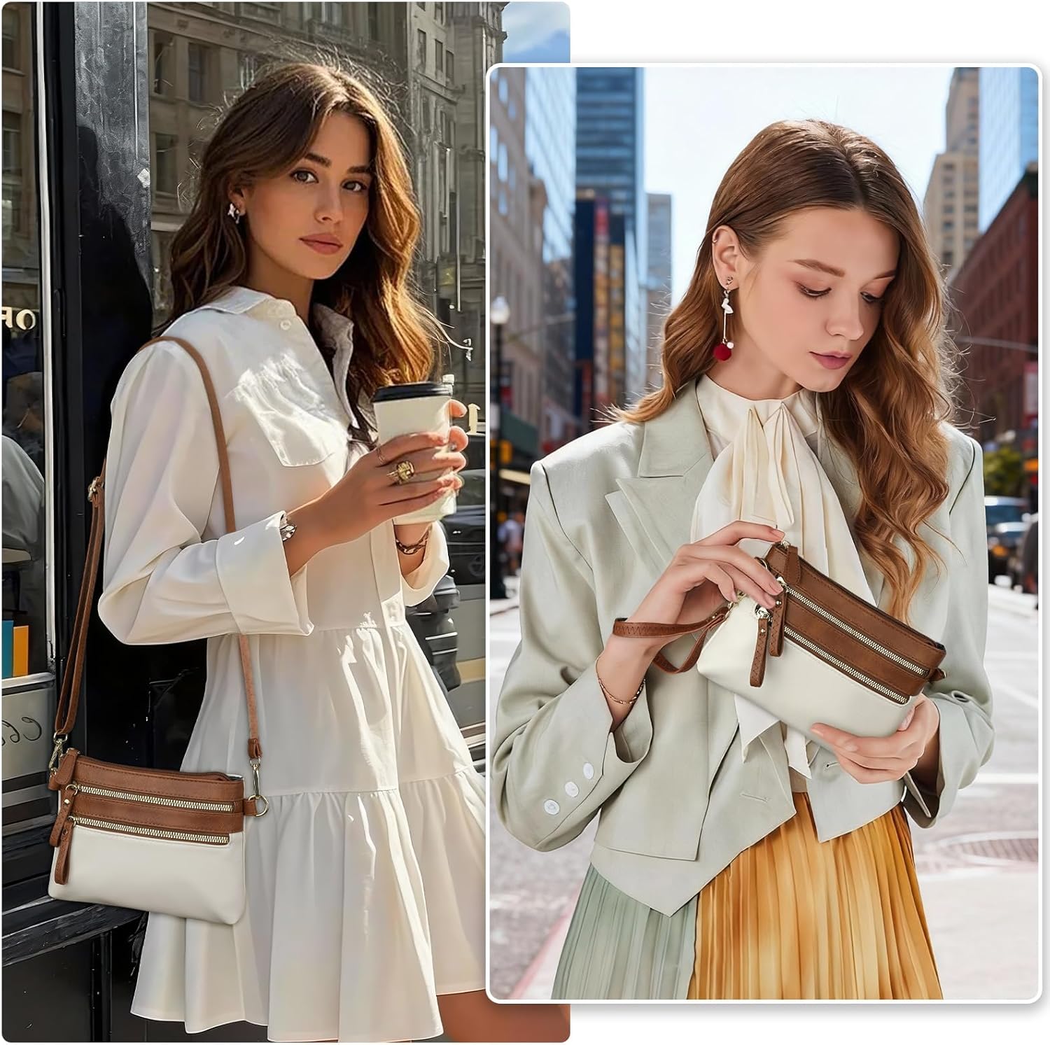 Stylish Wristlet Wallets for Women, Vegan Leather Small Crossbody Bags for Women Travel Wristlet Purse Clutch Handbags - Image 7