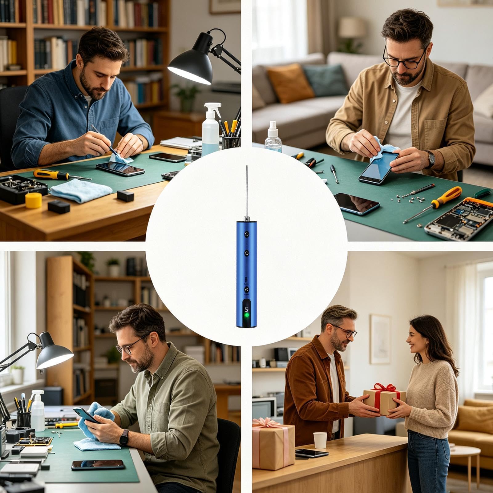 Dispositivo di rimozione della colla dello schermo del telefono ricaricabile potente portatile 1800mAh | OCA - Strumento per la rimozione della colla del telefono per dispositivi elettronici, fai da te, riparazione in loco
