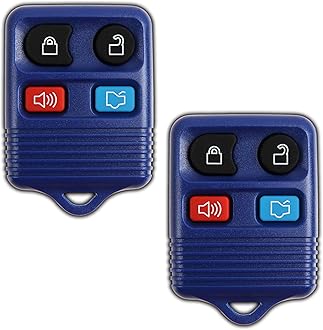 2 KeylessOption Blue Replacement 4 Button Keyless Entry Remote Control Key Fob