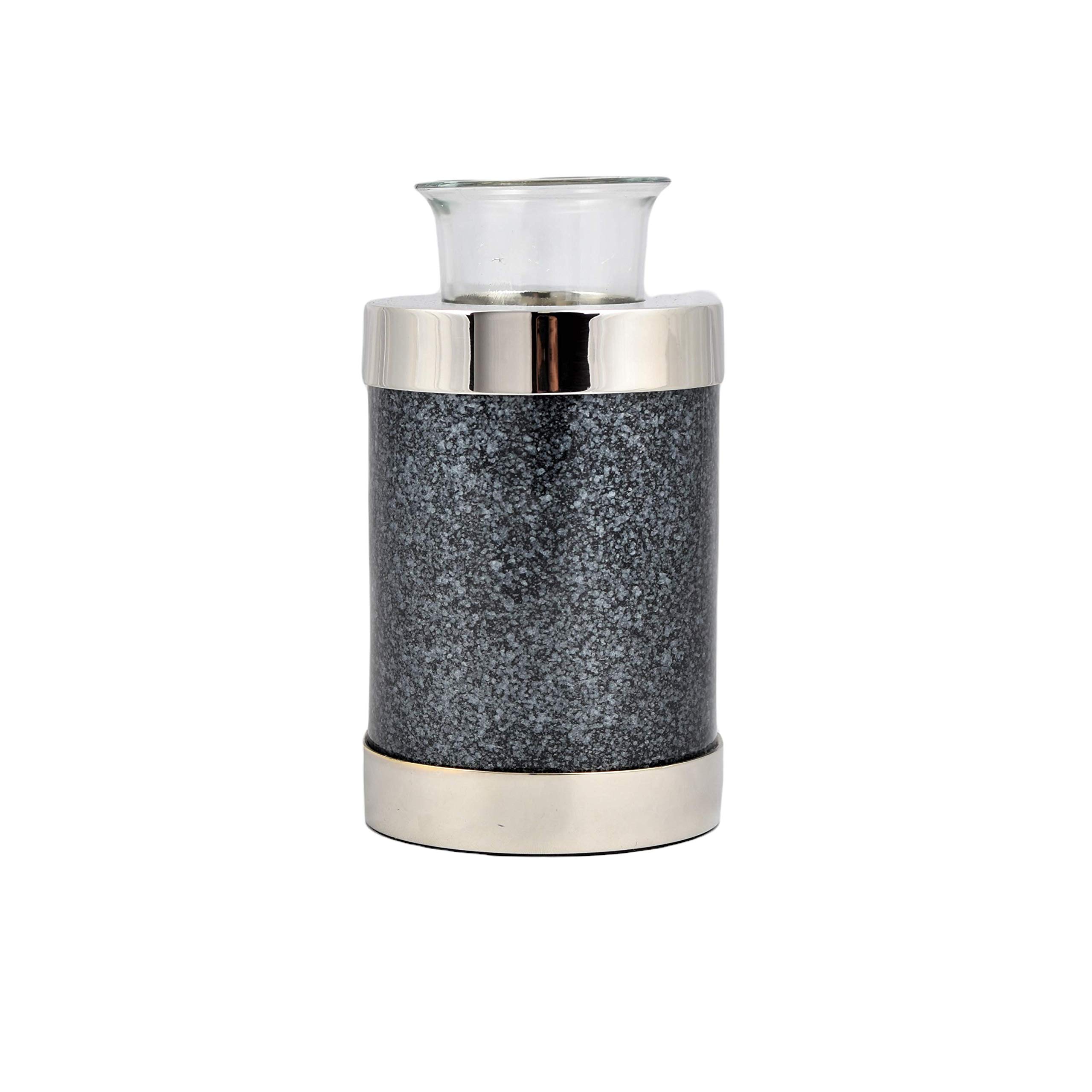 Urnswithlove Grey Small Cremation Urn For Ashes, Child Funeral Memorial Tealight Candle Urn Pet Or Human Ashes Tea Light Urn (Grey)