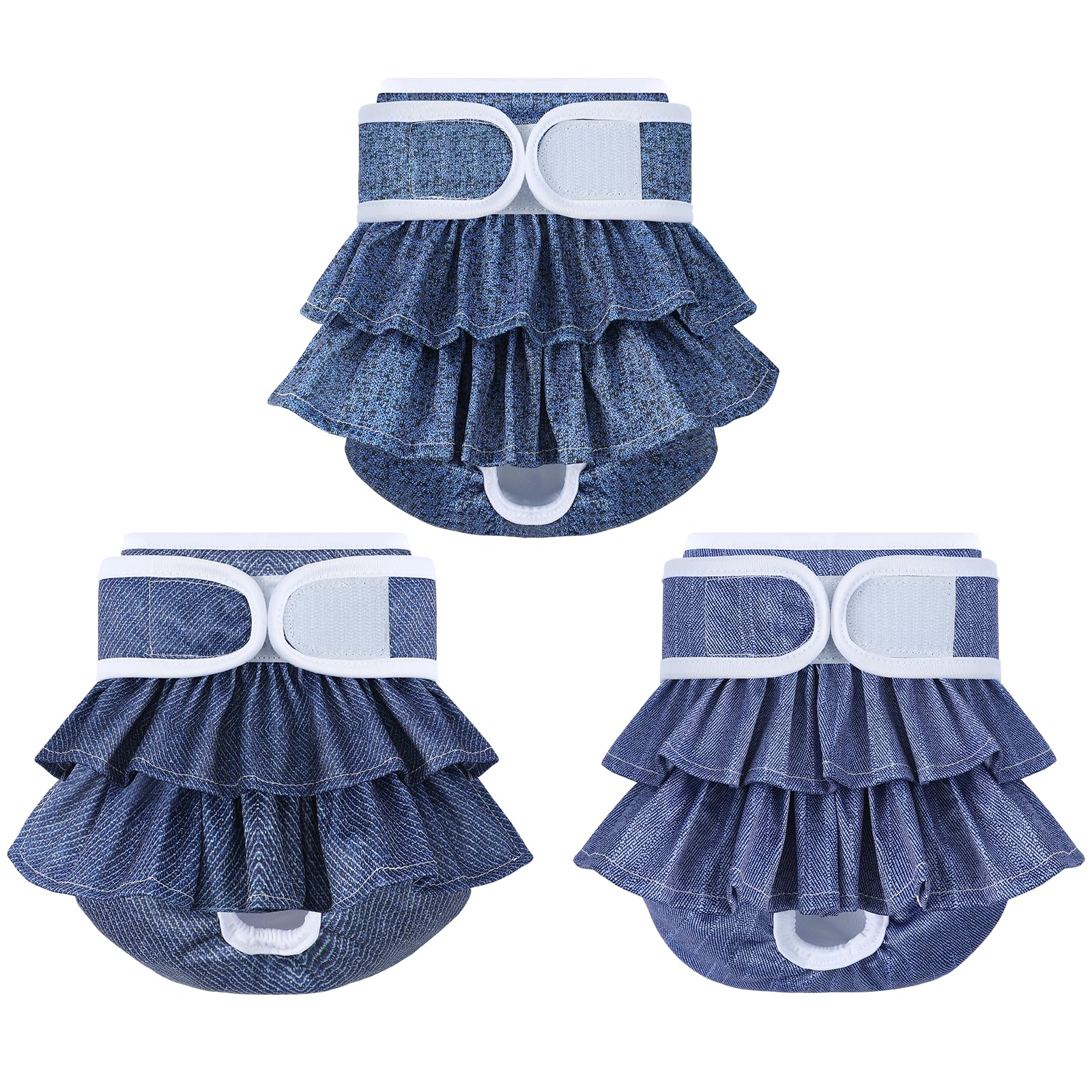 Photo 1 of Reusable Dog Diapers Female 3 Pack Doggie Diapers for Period Heat Incontinence Puppy Training (Medium, Jeans)