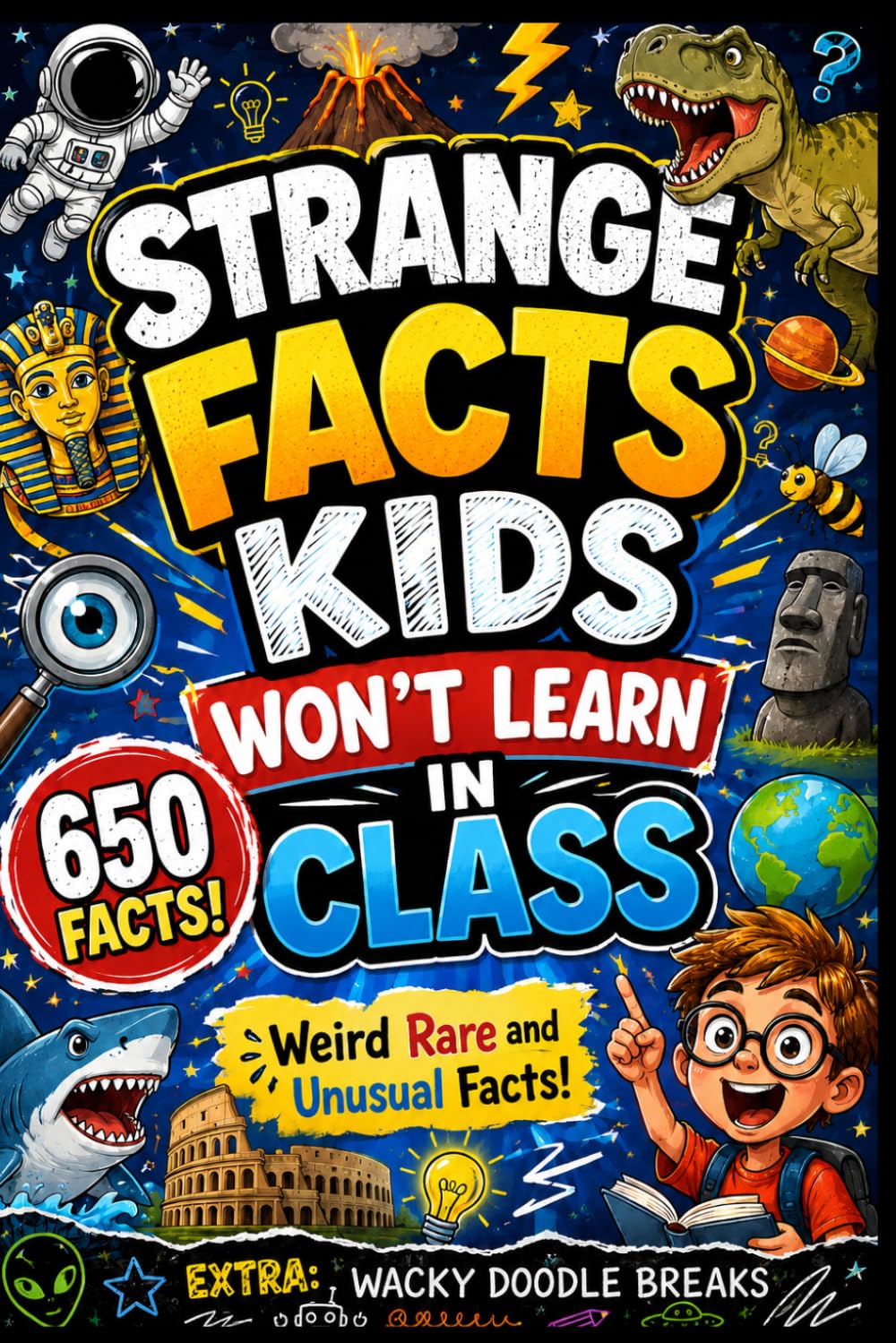 Strange Facts Kids Won’t Learn in Class: 650 Weird, Gross, Rare, and Unusual Fun Facts for Curious Kids Ages 8–12 — A Fun Screen-Free Gift for Boys ... History, Weird Trivia, and Mind-Blowing Facts