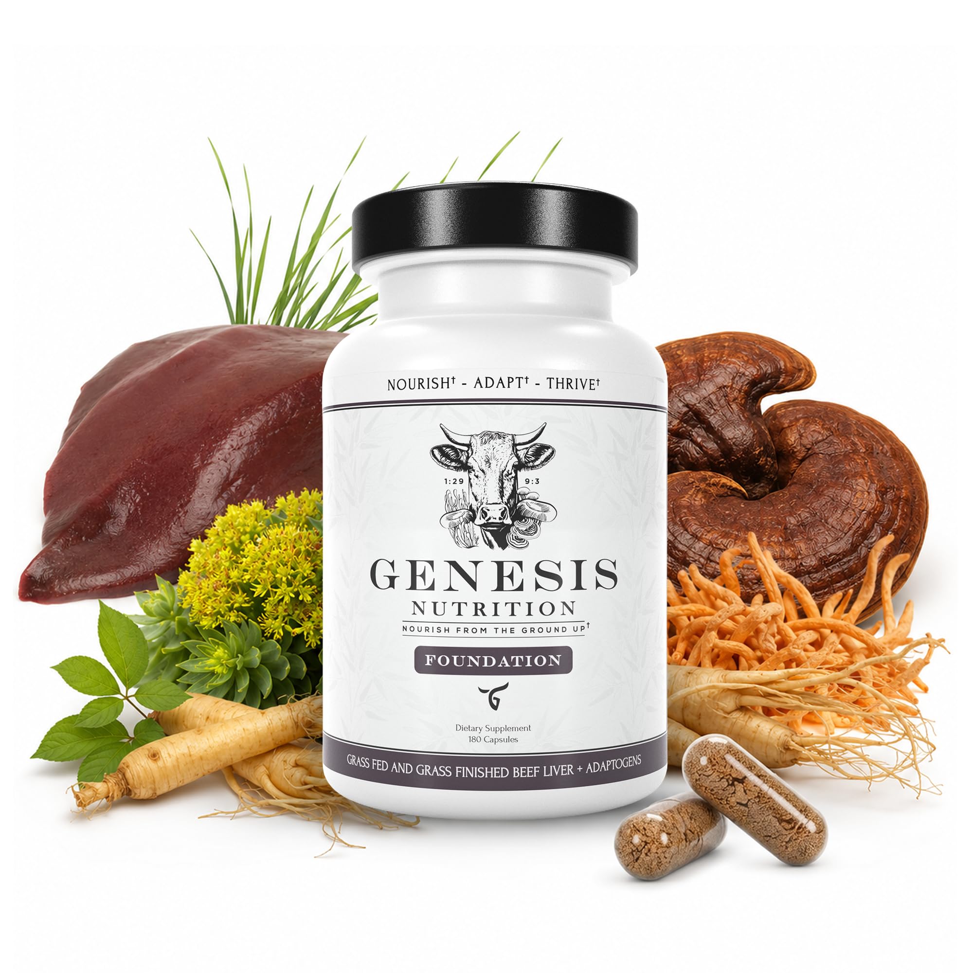 Grassfed Beef Liver Supplement with Cordyceps, 180 Ct