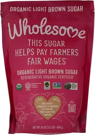 Light Brown Sugar, Fair Trade, Non GMO & Gluten Free, 1.5 Pound Pack of 1