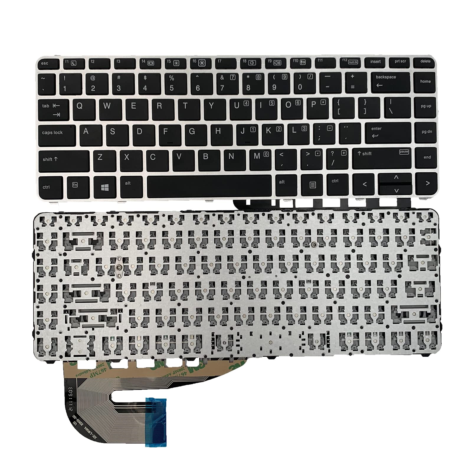 Laptop Replacement US Layout Keyboard for HP EliteBook 740 745 G3 745 840 G3 G4 Silver Frame 819876-031 836307-031