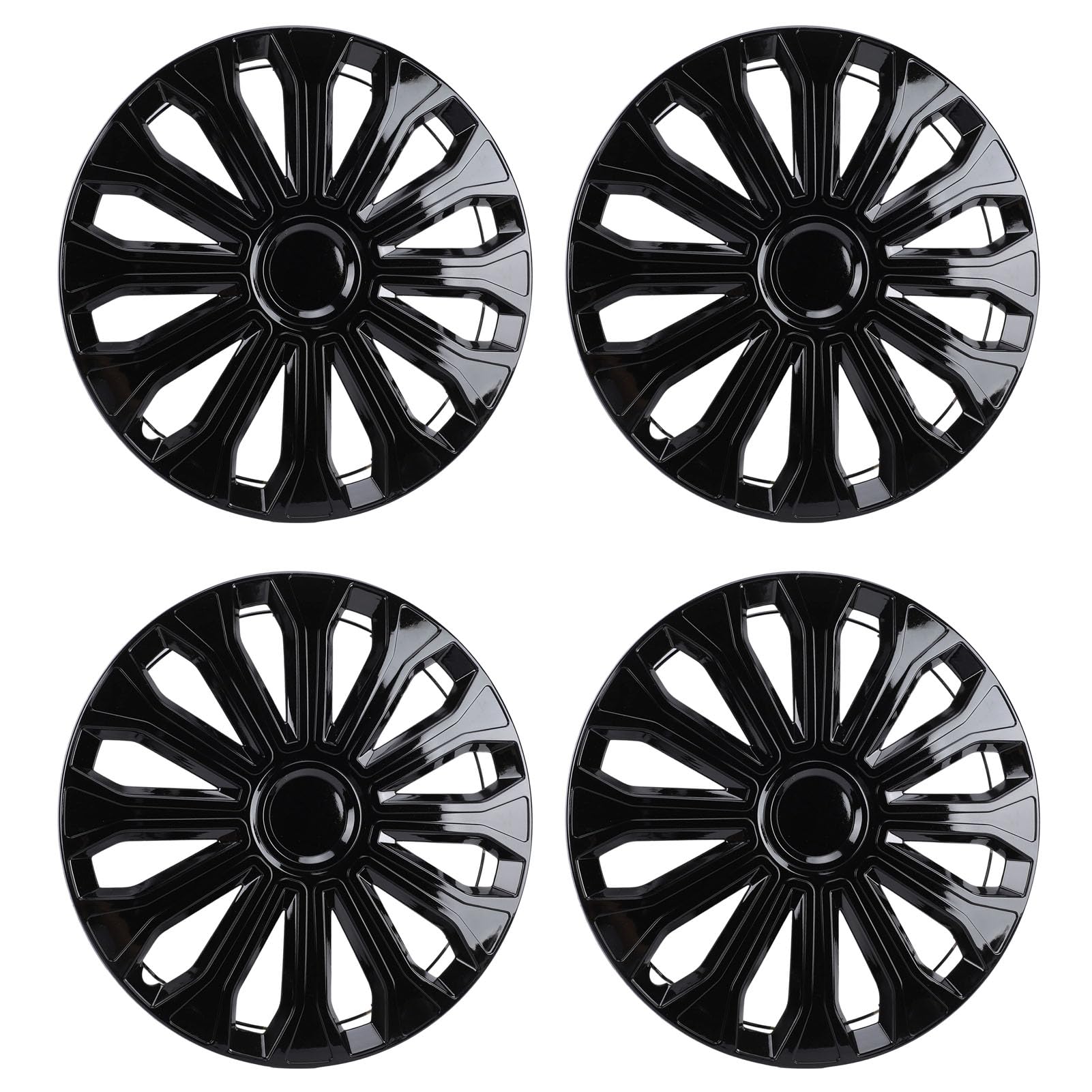 Generic 17-calowe Kołpaki na Koła Samochodowe 4 szt. Modne Kołpaki na Koła, łatwe Zakładanie w Celu Wymiany Pasują do Pasują do, Wysokiej Jakości materiał ABS (BLACK)