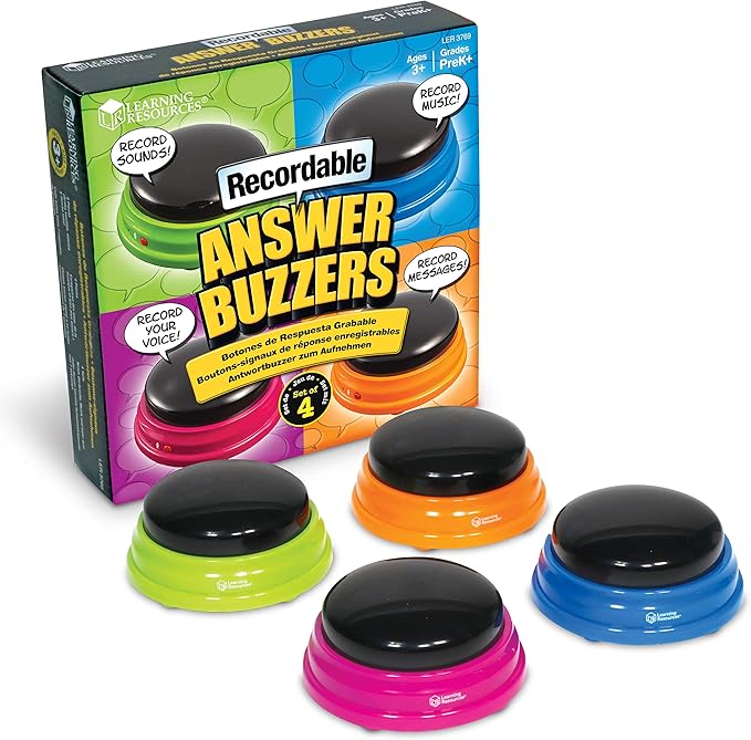 Learning Resources Recordable Answer Buzzers, Personalized Sound Buzzer