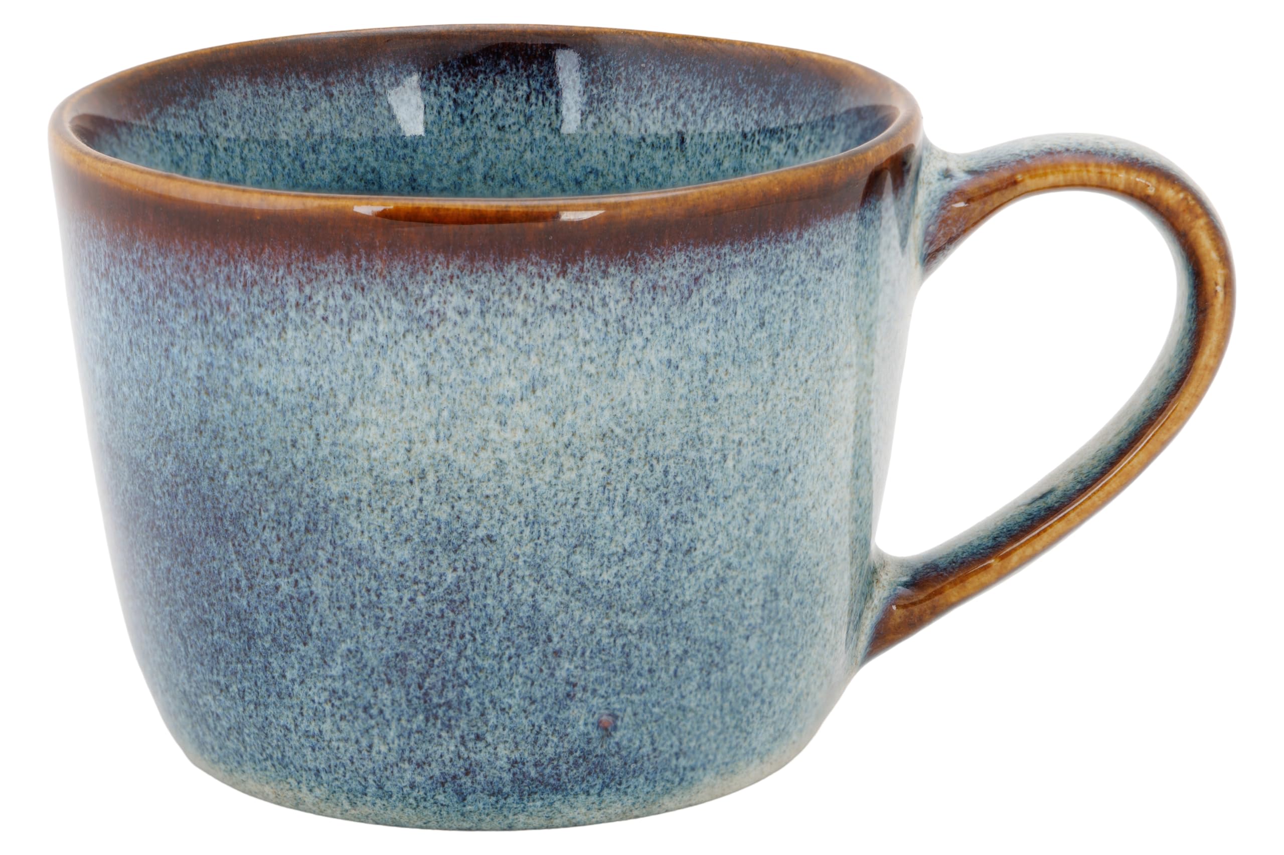 Cosy & Trendy Set of 12 Jade Stoneware Cups, Indigo, 25 cl