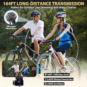 Yoobao Wireless Lavalier Microphone for iPhone 16 15 14, Android, PC, USB C Mini Microphones with Metal Charging Case, 164FT Range, Noise Reduction, Lapel Mics for Vlog, Video Recording, YouTube