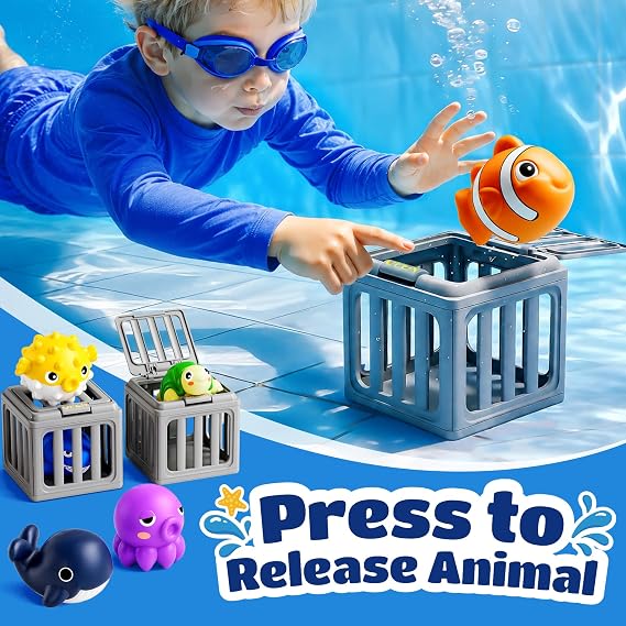 Funscape Kid Bath Toy Age 3-5 4-8, Pool Water Diving Toy Swimming Dive Game