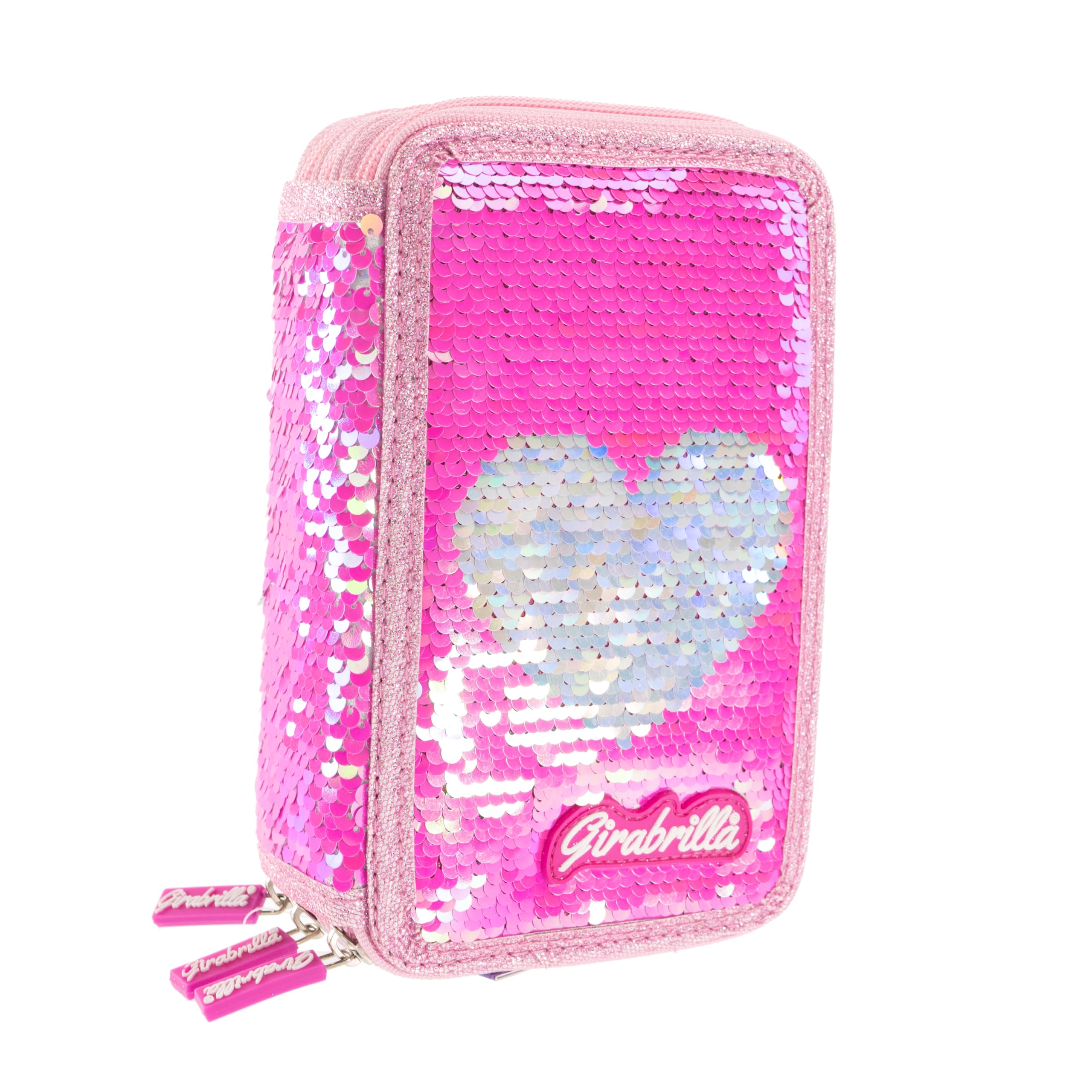 Astuccio Scuola Girabrilla Puffer 3 Scomparti - Con Unicorno, Effetto Piumino, Colore Viola - Foto 5