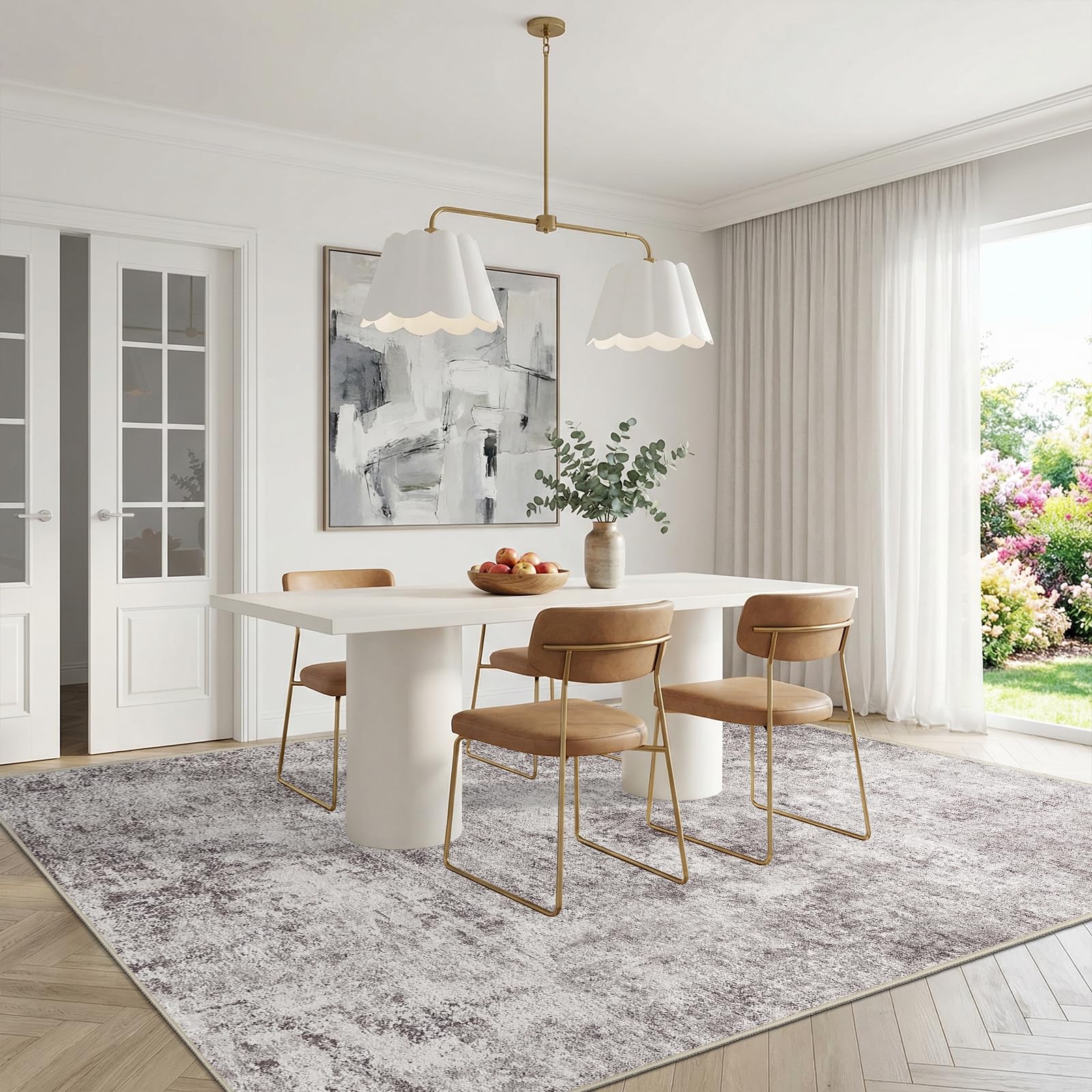 Puino 7x10 Gray Cream Rug