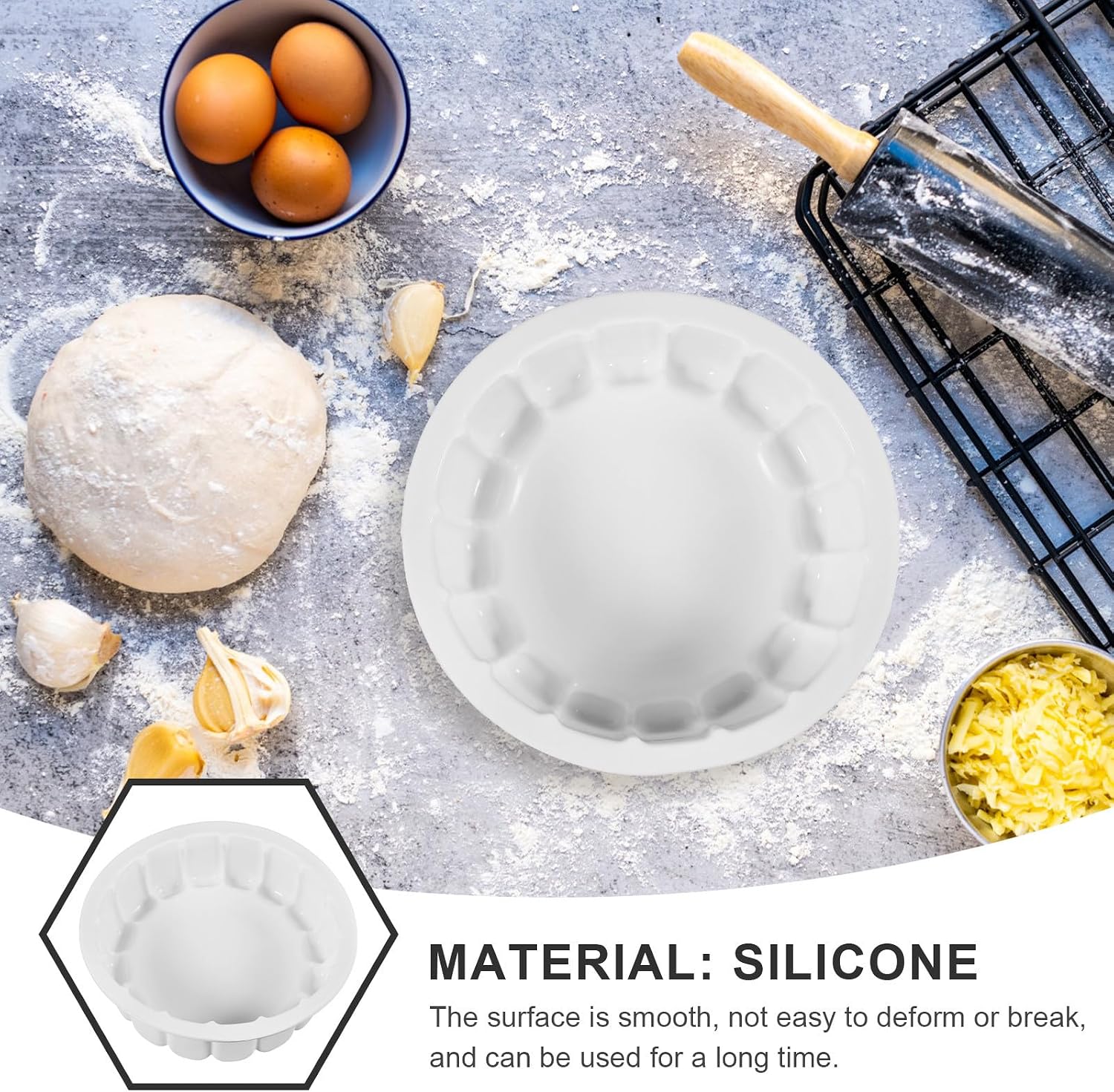 GLEAVI Silicone Flower Lace Cake Mold, Non Stick Baking Tray for Dessert
