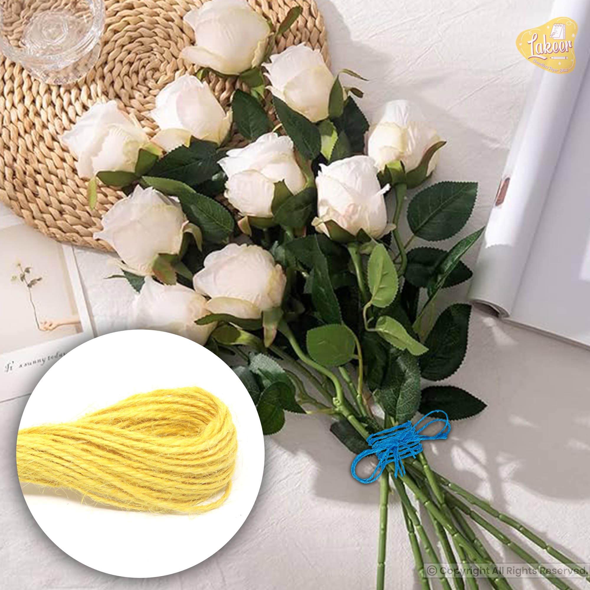 Lakeer 12 Color Jute Twin Thread Rope Multicolor 12 Colours 10 Meter Each for Art & Craft Decoration Gift Wrapping DIY Projects — Amazon image 5