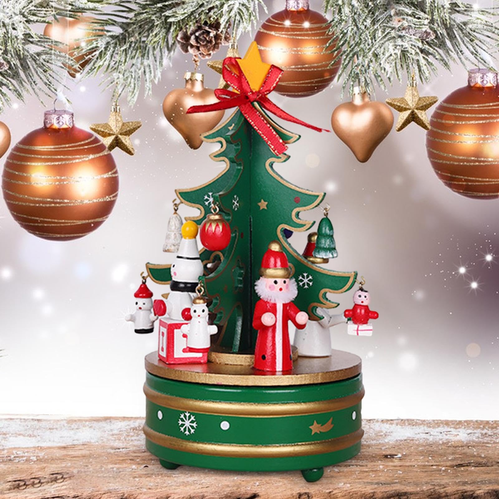 木製クリスマスツリー 　オルゴール Amazon.co.jp: クリスマスオルゴール,木製クリスマスツリー回転