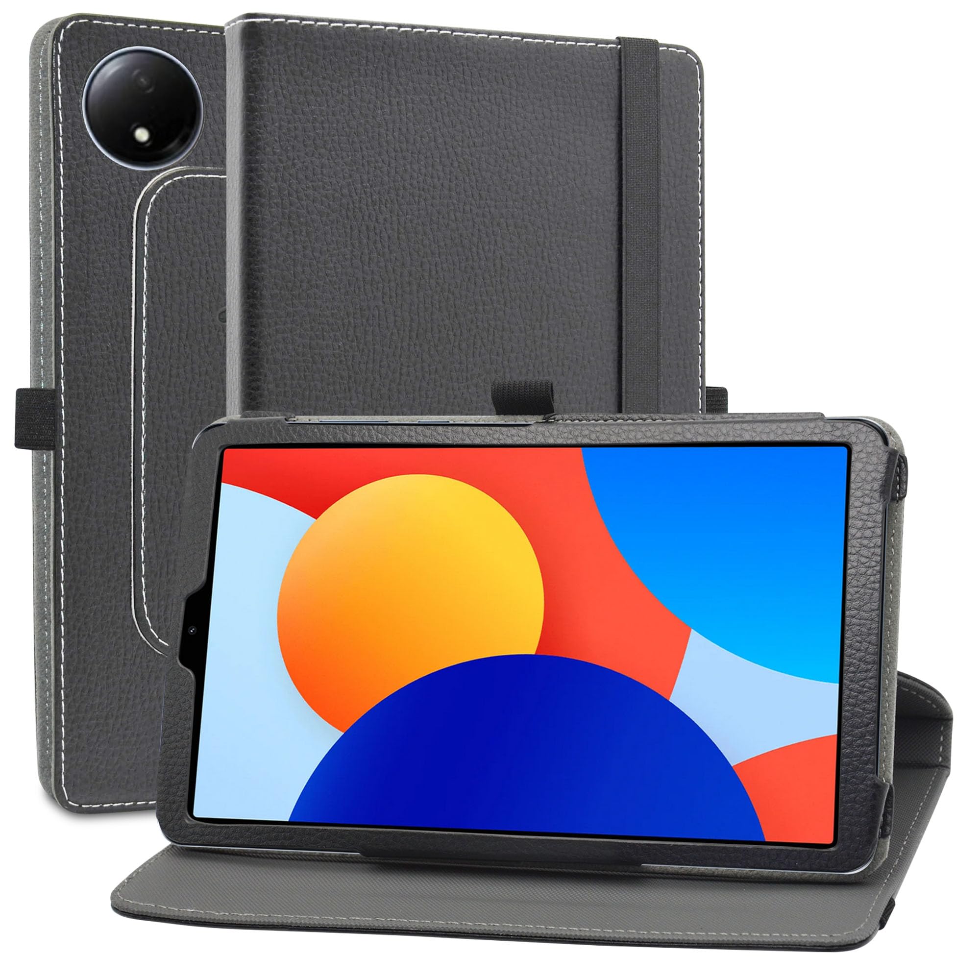 MAMA MOUTH Compatible with Xiaomi Redmi Pad SE Case,360 Degree Rotating With Premium PU Leather Sleeve Cover Case for Xiaomi Redmi Pad SE 8.7 Inch Tablet,Black
