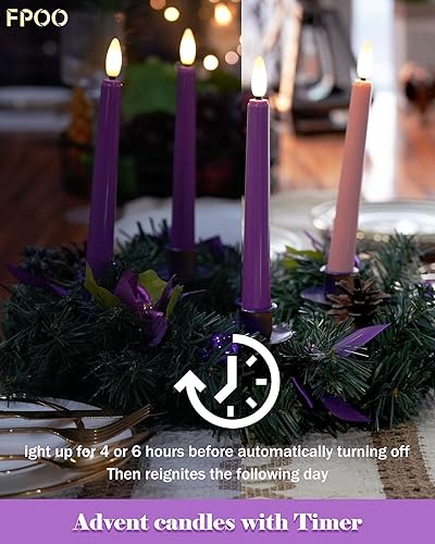 Miniatura 4 de Velas LED cónicas sin llama con luces blancas cálidas, velas de ventana de 8 pulgadas con control remoto temporizador, vela de llama 3D parpadeante