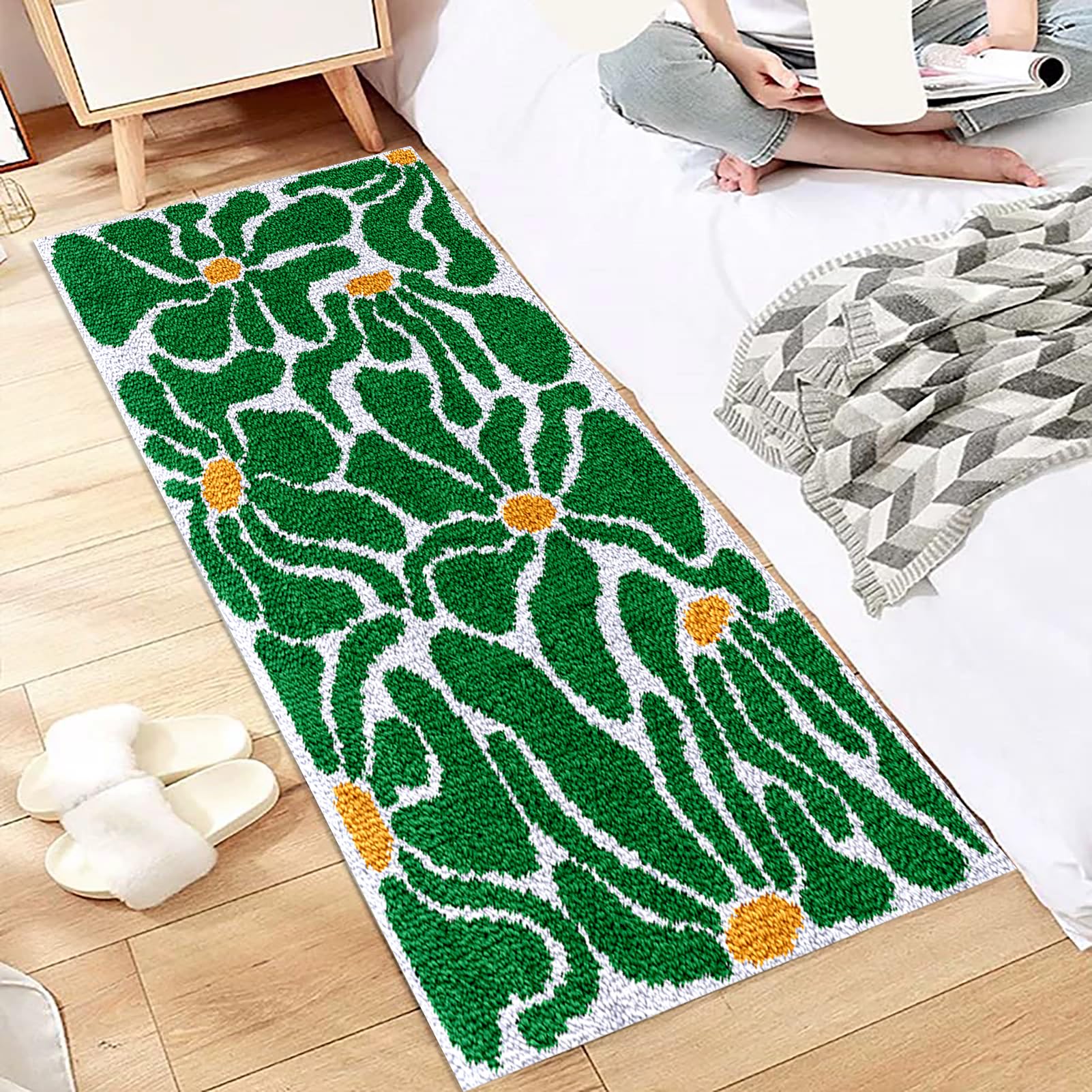 Kit Tapis Point Noué DIY Snoopy 43x43cm - Crochet Verrouillage Pour Débutants Adultes