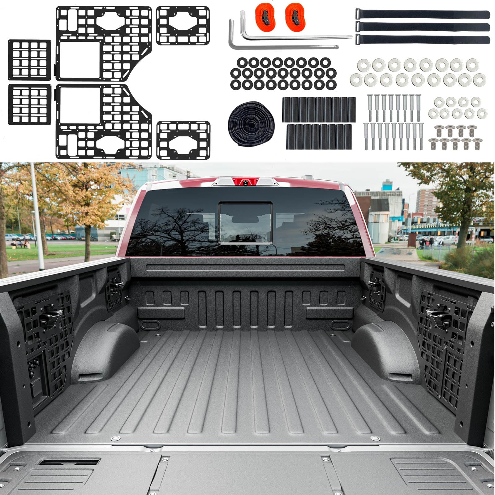SZYANG Side Bed Molle Panel Compatible with 15-24 Ford F-150 Truck Molle Panel 5.5FT Molle Panel System Replacement for 2015-2024 Ford F150 Accessories(5.5FT Side Bed Molle Panel)