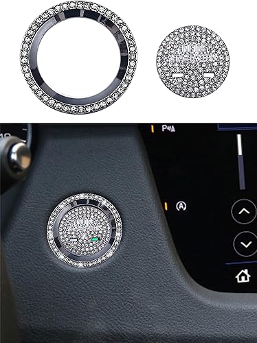 Miniatura 5 de CONGCONG Cubierta del botón del interruptor de arranque del motor con un solo clic compatible con Cadillac CT6 XT5 XTS (2 agujeros)