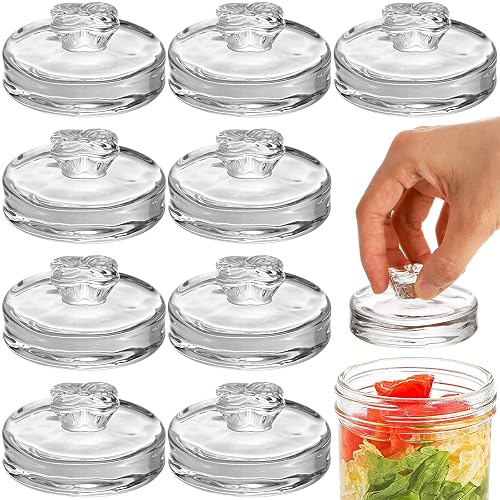 Okllen 9 Pack Glass Fermentation Glass Weights for Large Wide Mouth Mason Jars