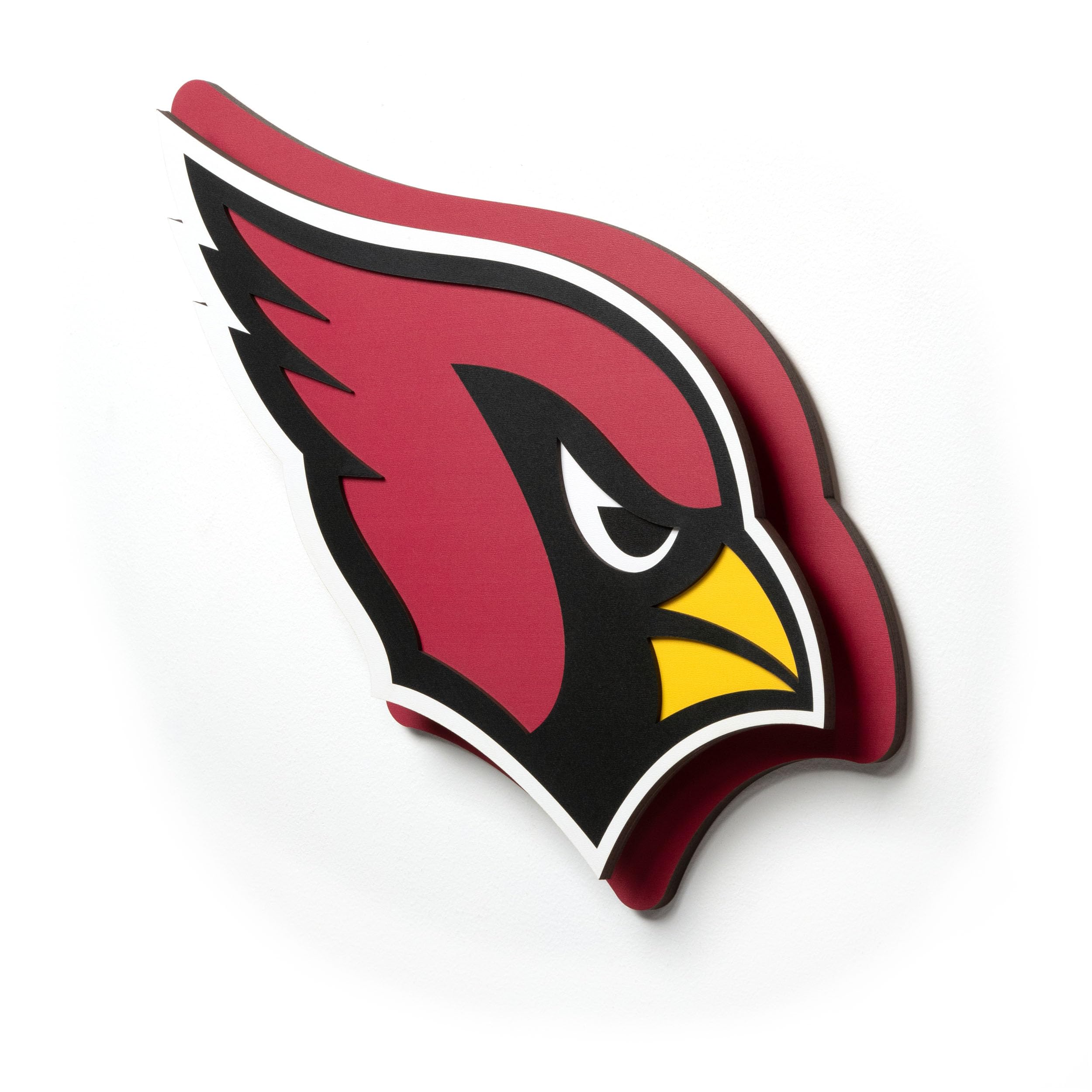 YouTheFan NFL Arizona Cardinals 3D Die-Cut Wall Art, precision-crafted and laser-cut in the exact shape of your team’s logo, multiple layers, ready-to-hang and officially licensed
