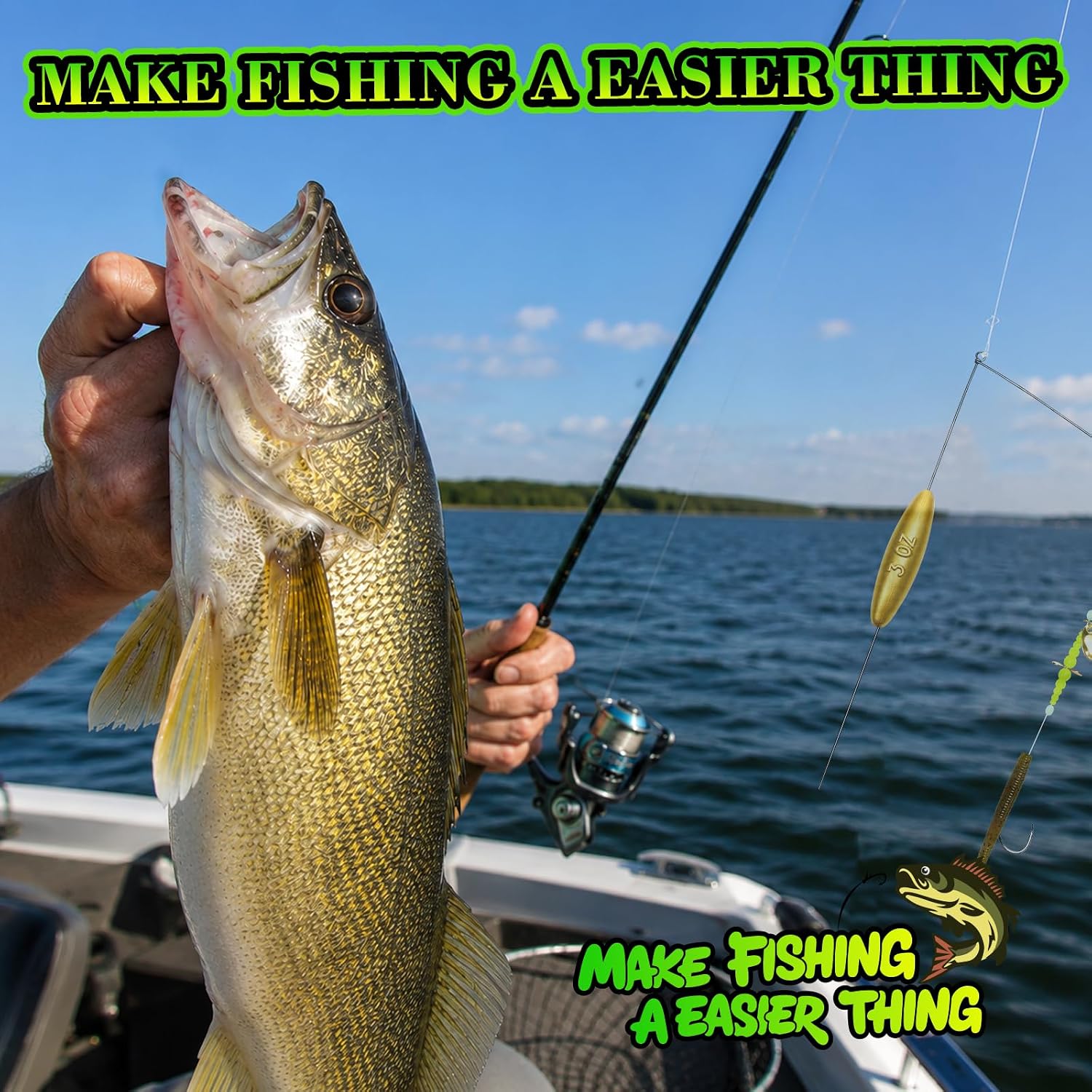 6 Pack Bottom Bouncer Walleye Rigs, 1oz 2oz 3oz Trolling Sinker Weights, Stainless Steel Wire Anti-Snag Design for Walleye Catfish Bass Fishing Crawler Harness Walleye Freshwater Fishing