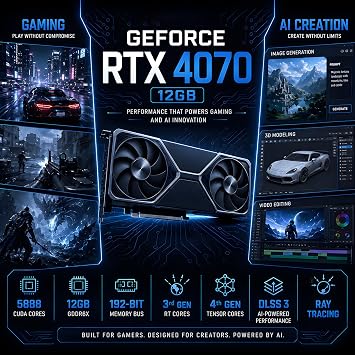 Mini PC Gaming, Desktop Computer i7-13700F 16 Cores Upto 5.2GHz, 32G DDR5, 1T M.2 PCIE4.0 SSD, Windows 11 Pro, GeForce RTX4070 12G, Four Display, 8K@60Hz Outputs, Dual LAN, WiFi6E/BT5.3