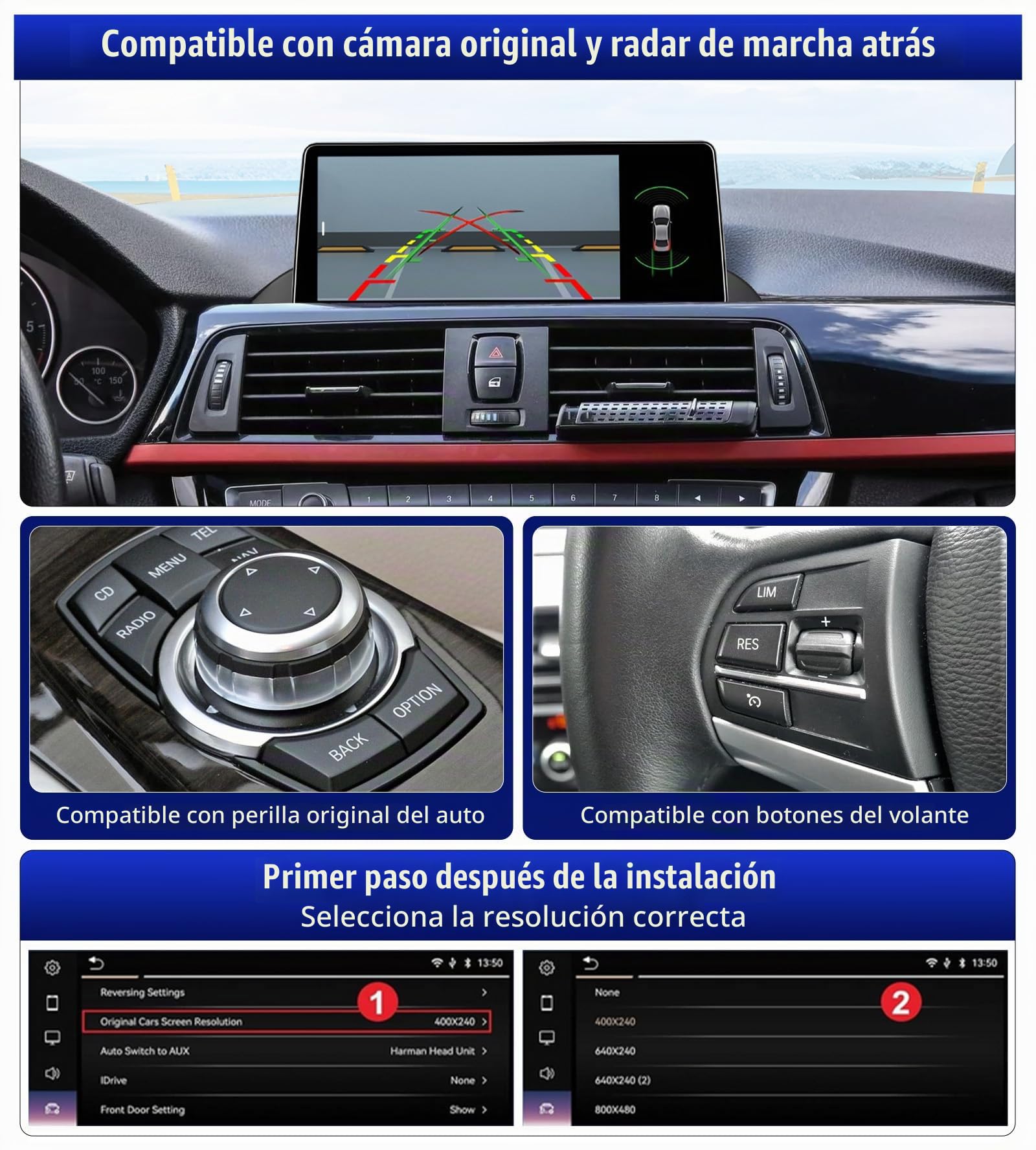 CAMECHO 8 Core 4G+64G Snapdragon Android 15 Radio de Coche para BMW Serie 3 4 F30 F31 F32 (2013-2017) para NBT-System,Pantalla de 10.25" con Carplay Android Auto Mirror Link WiFi 4G Bluetooth5.1 FM