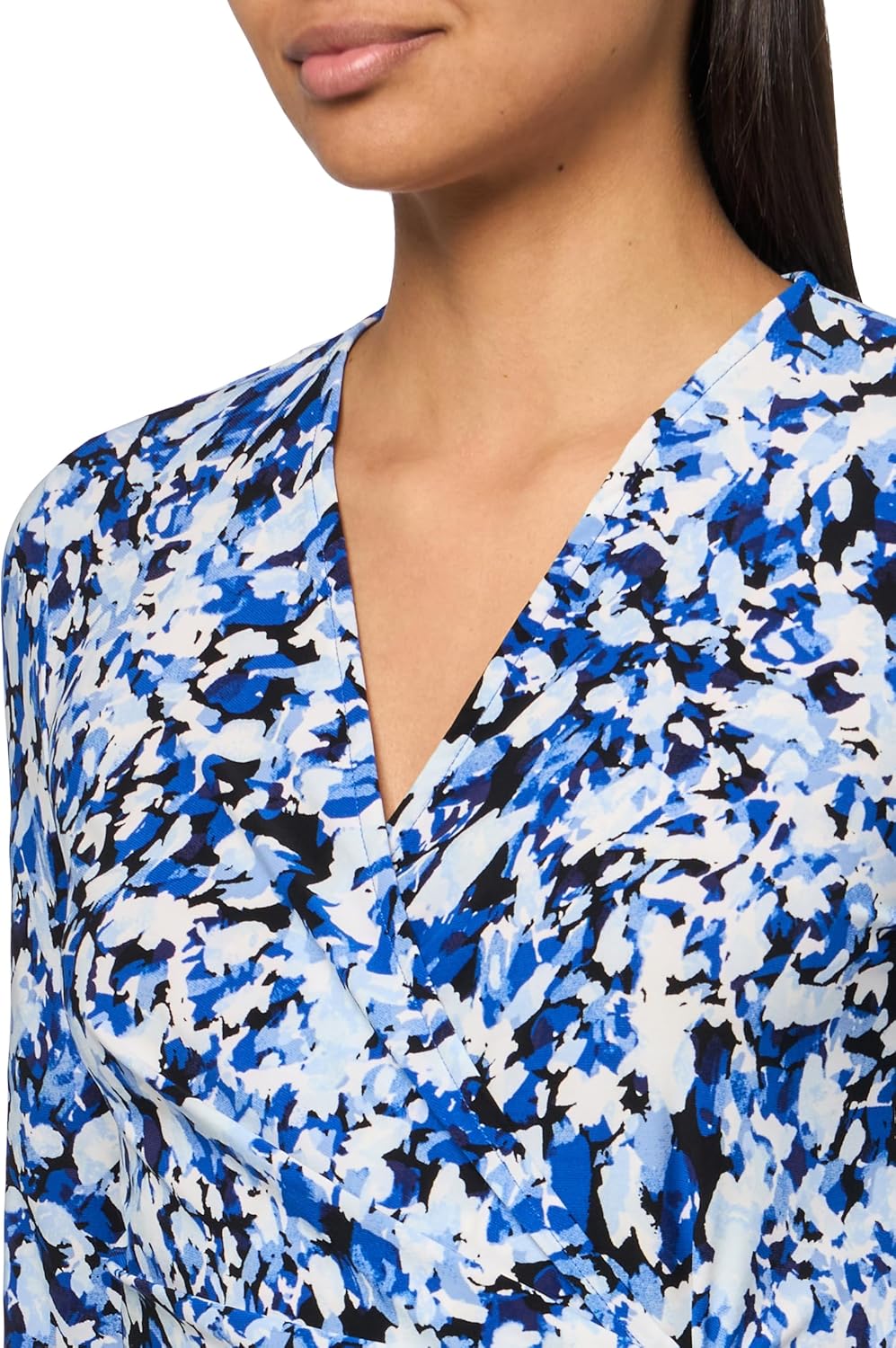 Anne Klein Women's Printed Ity 3q SLV Wrap Top - Image 3