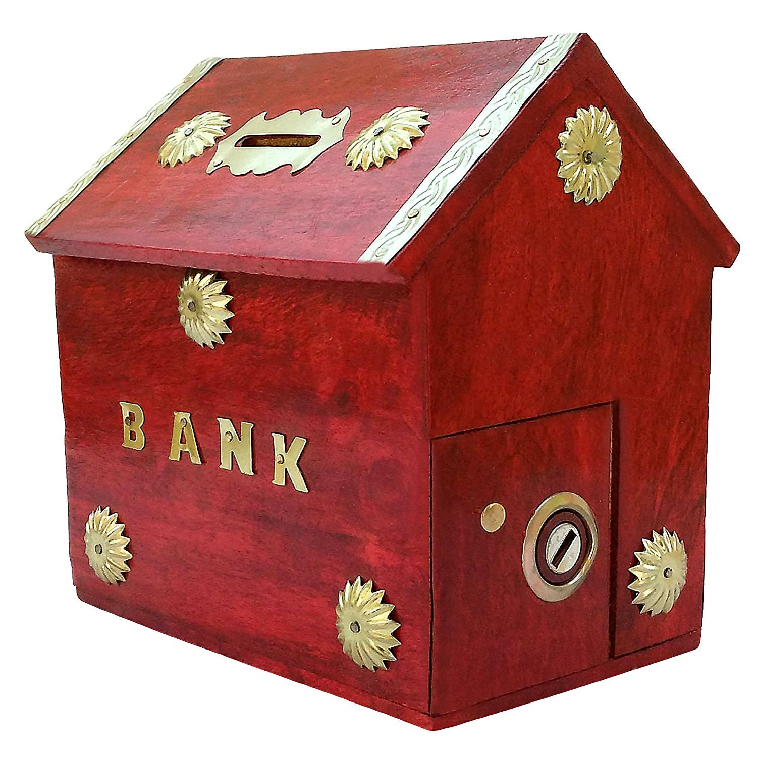 Woodykart Home Style Wooden Coin/Money/Piggy Bank Saving Box - (Gift for Kids | Boys/Girls | Toy | Red.) (B07DMZ4FPY) Amazon Price History, Amazon Price Tracker