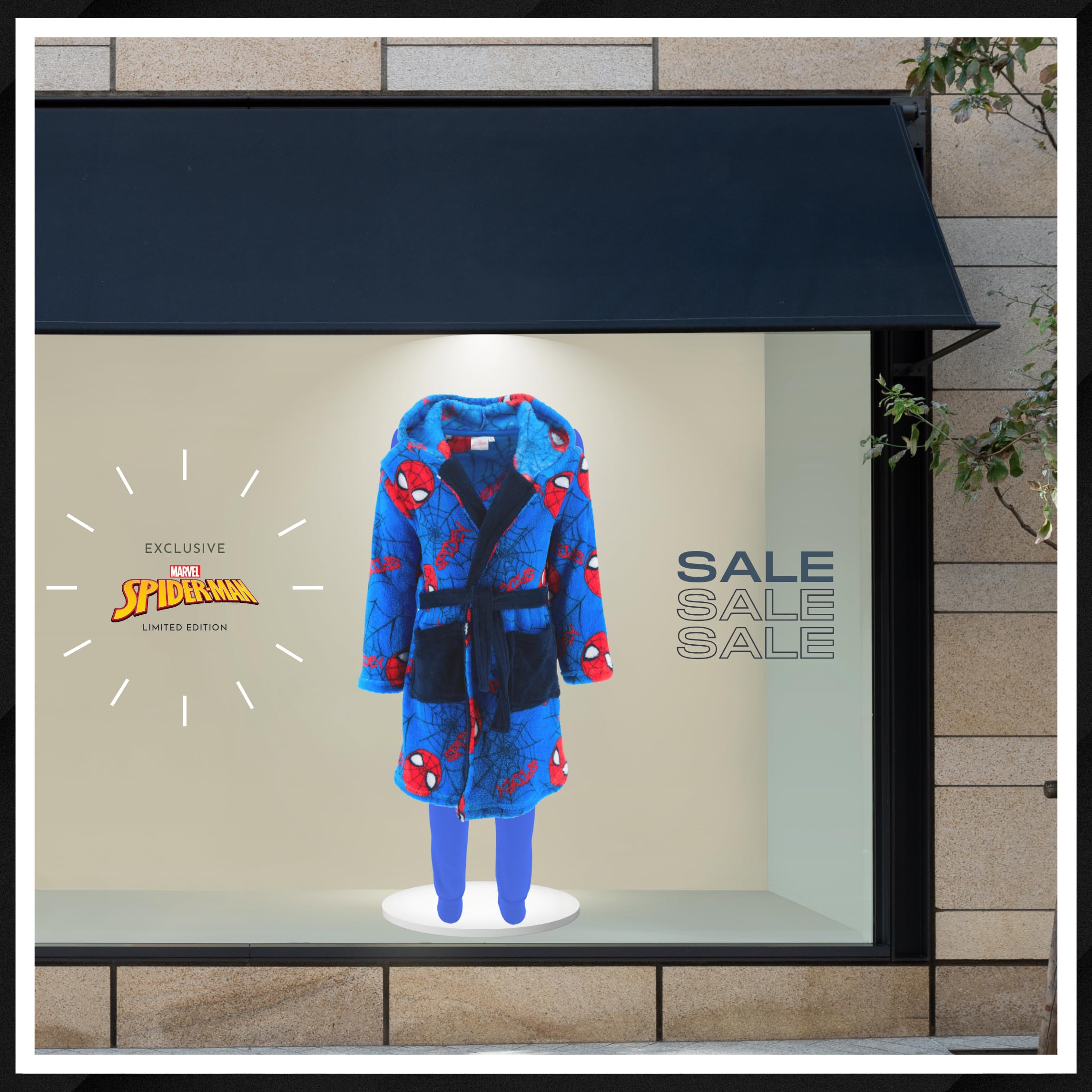 Spiderman Robe de Chambre Garçons Doux Maison Enfants Taille 6 Ans Bleu