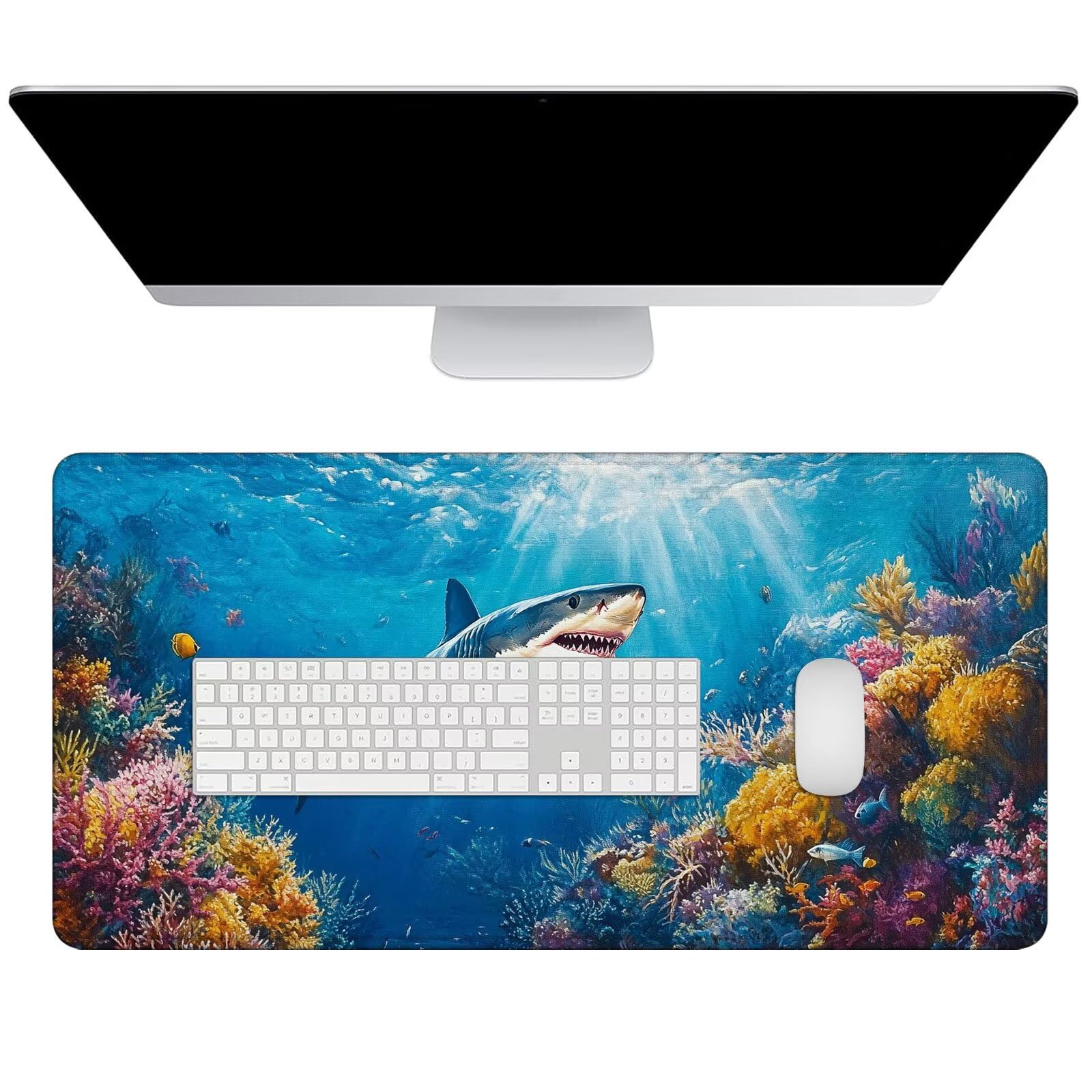 Podkładka pod mysz XXL 1500 x 800 x 3 mm Podkładka pod mysz do gier z wodoodporną antypoślizgową podstawą, podkładka pod mysz dla graczy, akcesoria biurowe, dokładność prędkości-komfort, zwierzęta dna