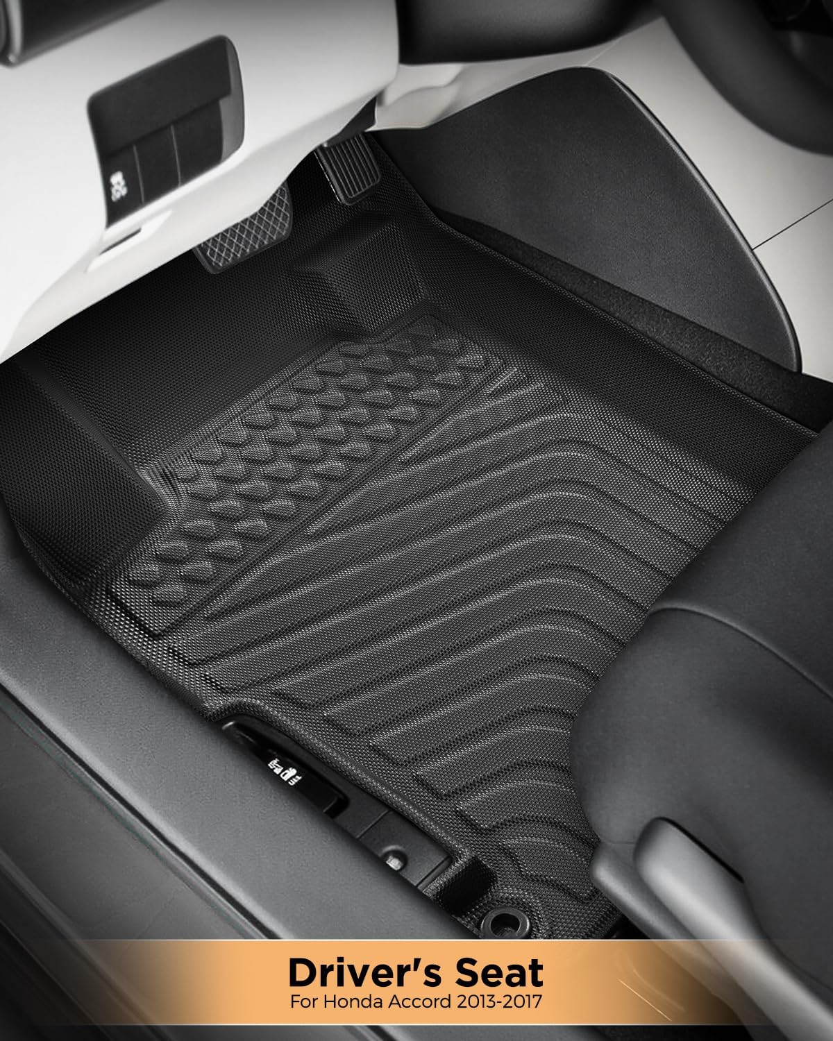 for Honda Accord Floor Mats 2013 2014 2015 2016 2017(Not for Coupe/Hybrid), 9th Gen for Accord LX/LX-S/Sport/EX/EX-L/Touring Heavy Duty TPE All Weather Waterproof Floor Liners Cargo Accessories - Image 3