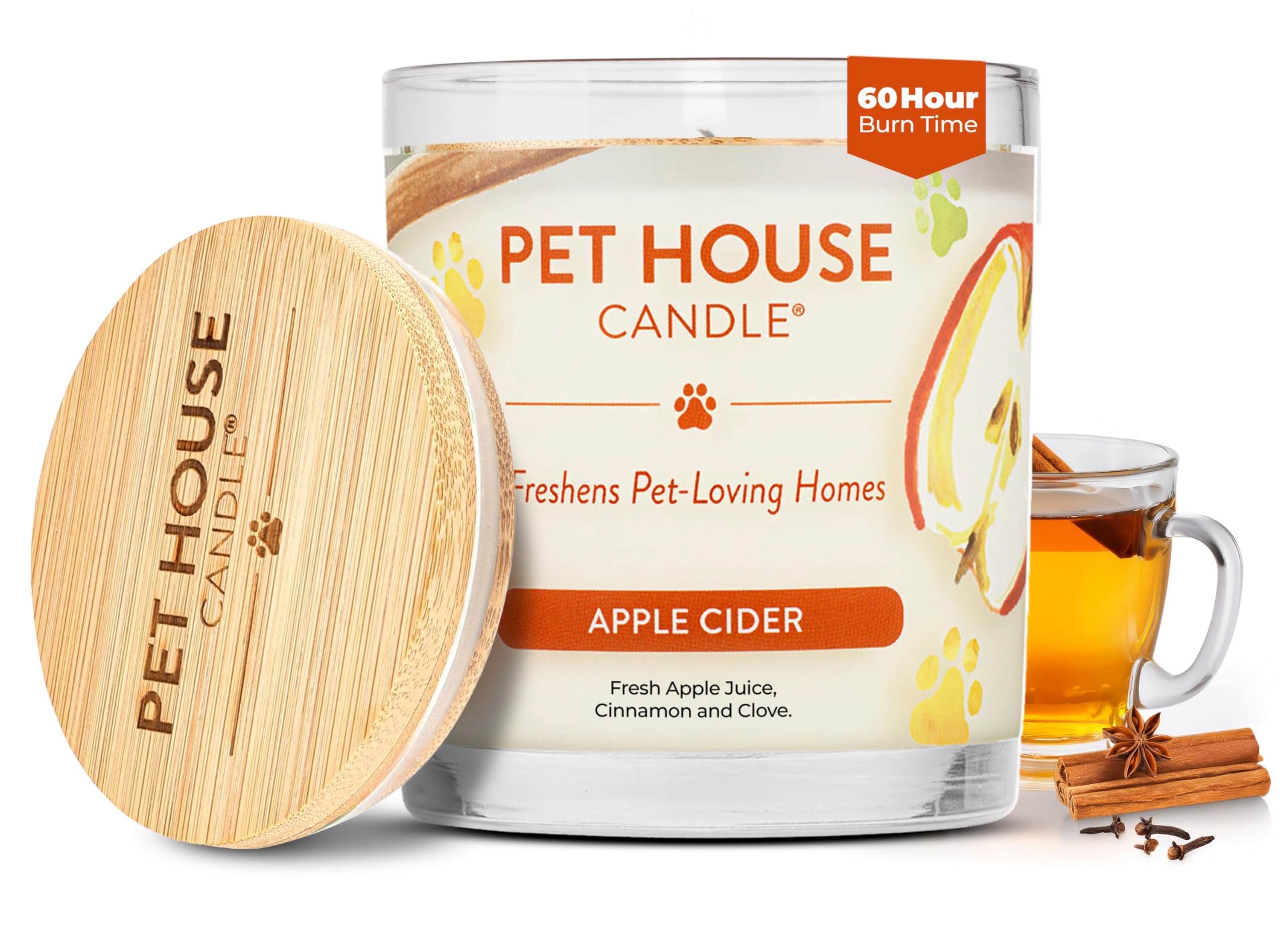 Pet House Fall Candles, Long Lasting, Clean Burning, Soy Wax Scented Candles for Pet Odor, Apple Cider