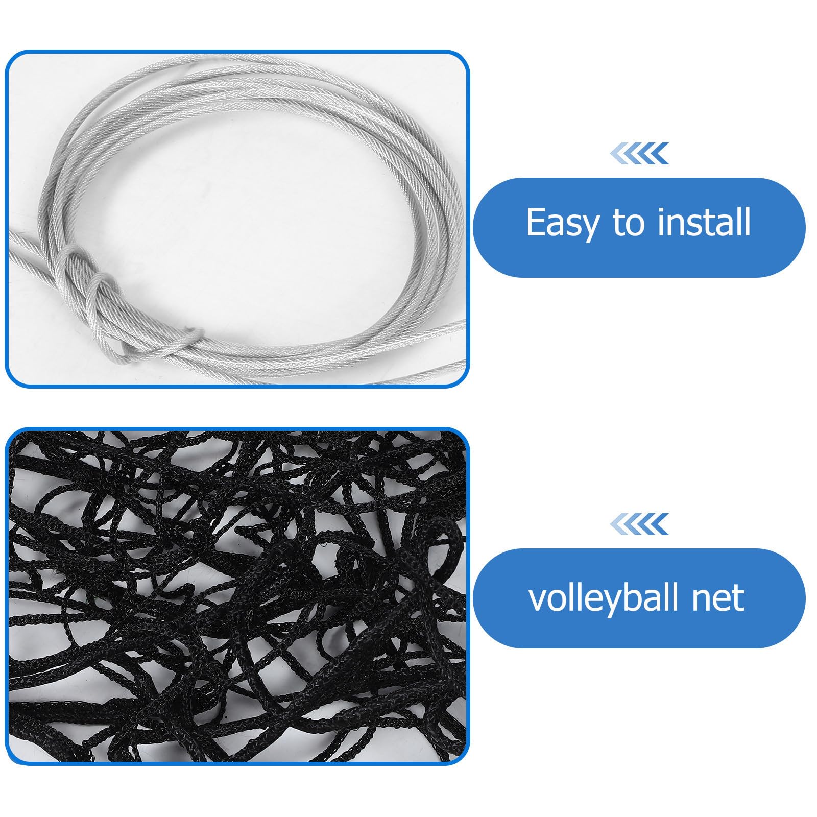 Alipis Filet Maille Fine, Facile à Installer Polyester Noir de Volley-Ball Portable, Filet de Beach-Volley pour Jardin et Plage, pour Badminton et Tennis
