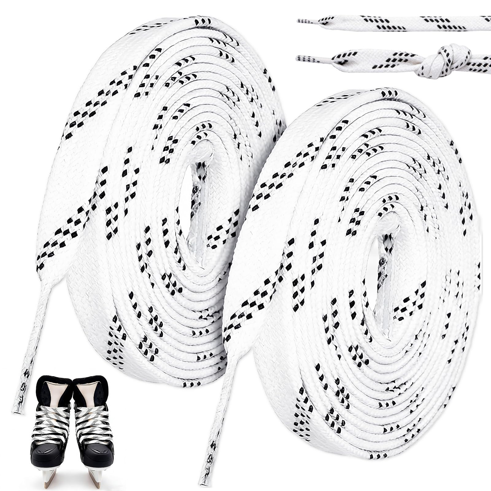 WiDream 1 Paire Lacets Cirés pour Patins de Hockey, Lacets de Hockey Cirés Étroitement Tissés, Lacets Professionnel Durable Anti-de Patinage, Lacet Patin Hockey pour Le Sport,Le Ski,Le Hockey(244cm)