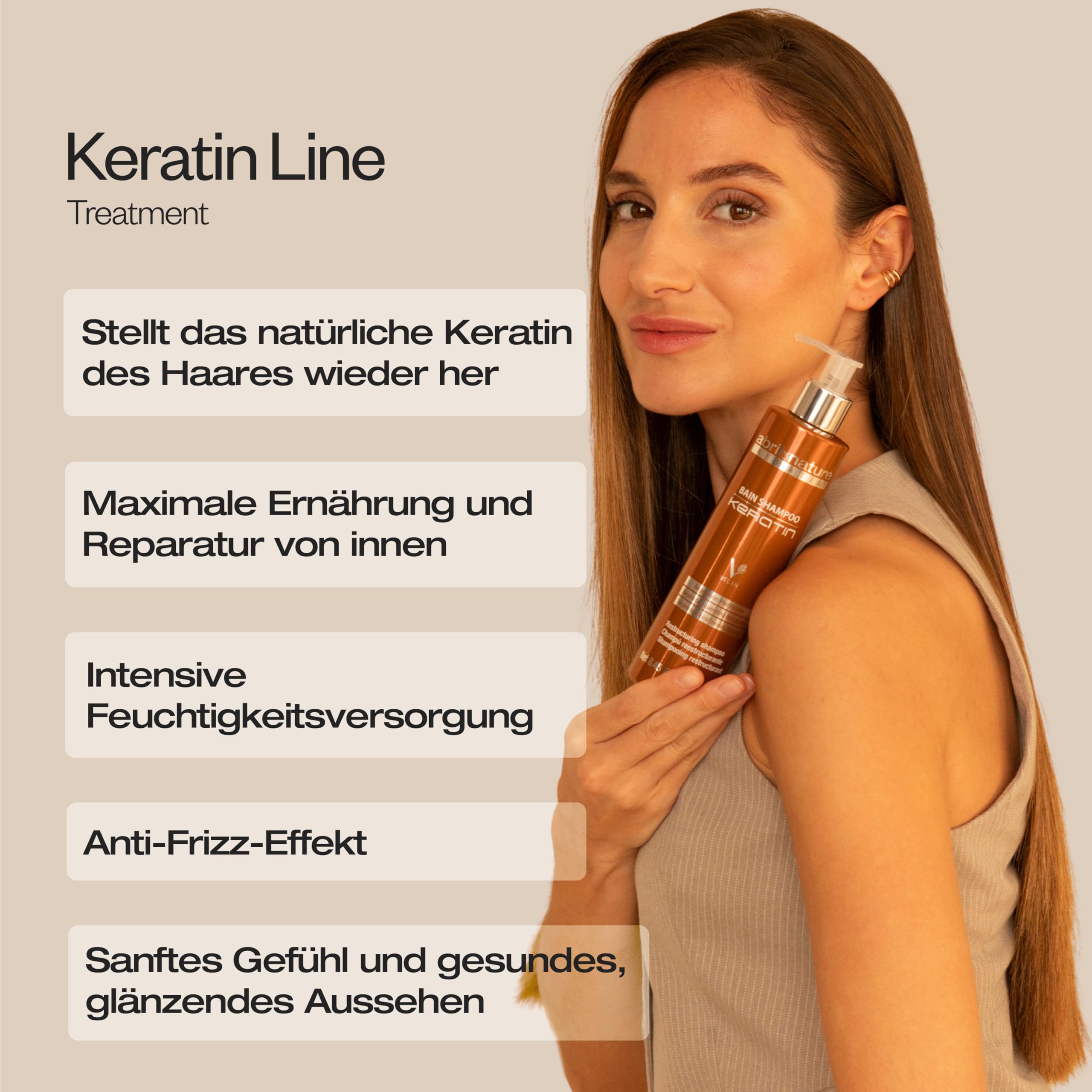 abril et nature - Professionelles Haarpflege-Set Keratin - Repariert und restrukturiert mit Ultra-Schnell-Keratin - Shampoo-, Maske- und Serum-Set für beschädigtes oder brüchiges Haar - 550 ml