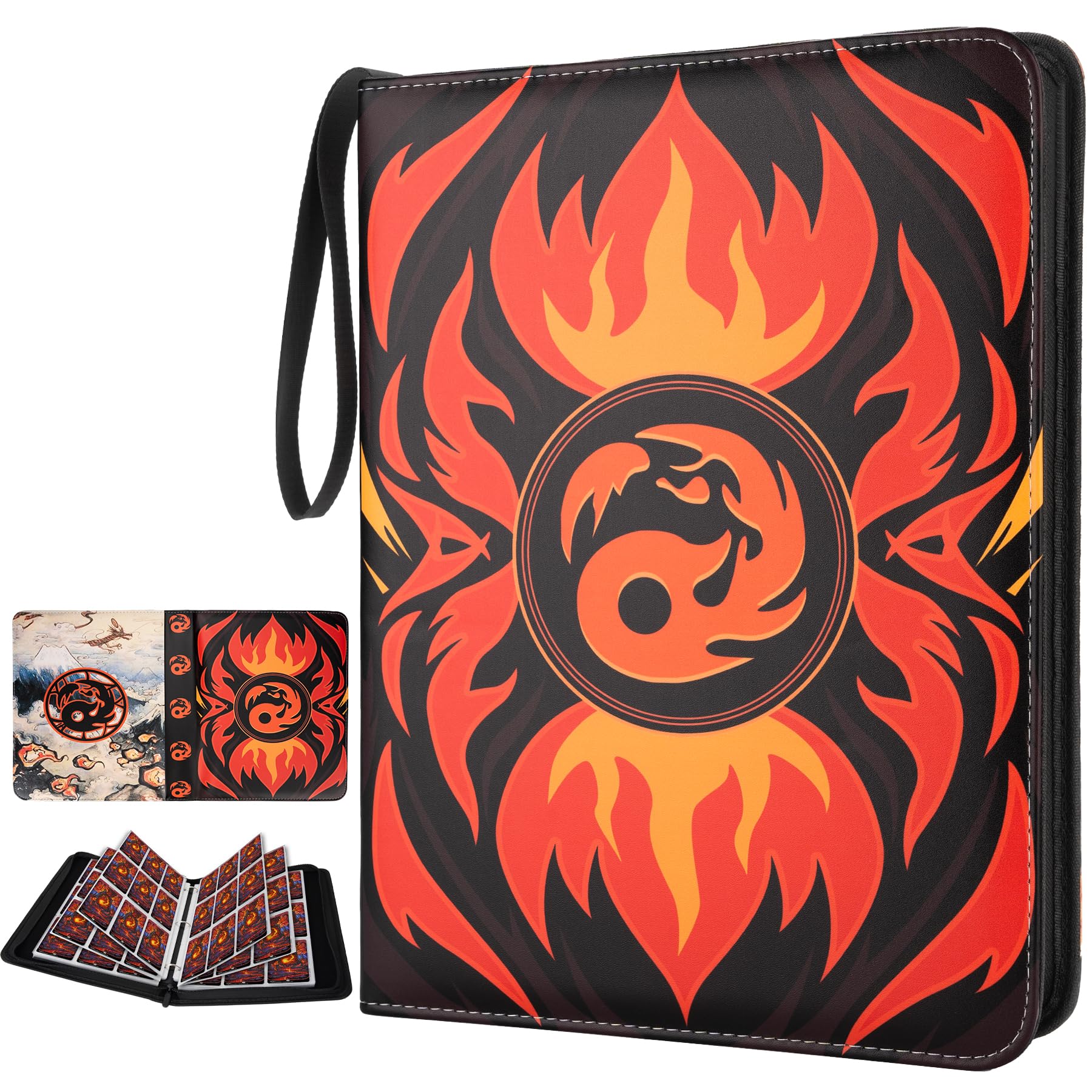 9 Pocket Card Binder for MTG/YGO/PTCG/Game Cards, Holds 900 Cards,Premium Card Collector Book for TCG Players,Toys Gifts for Kids(Red)